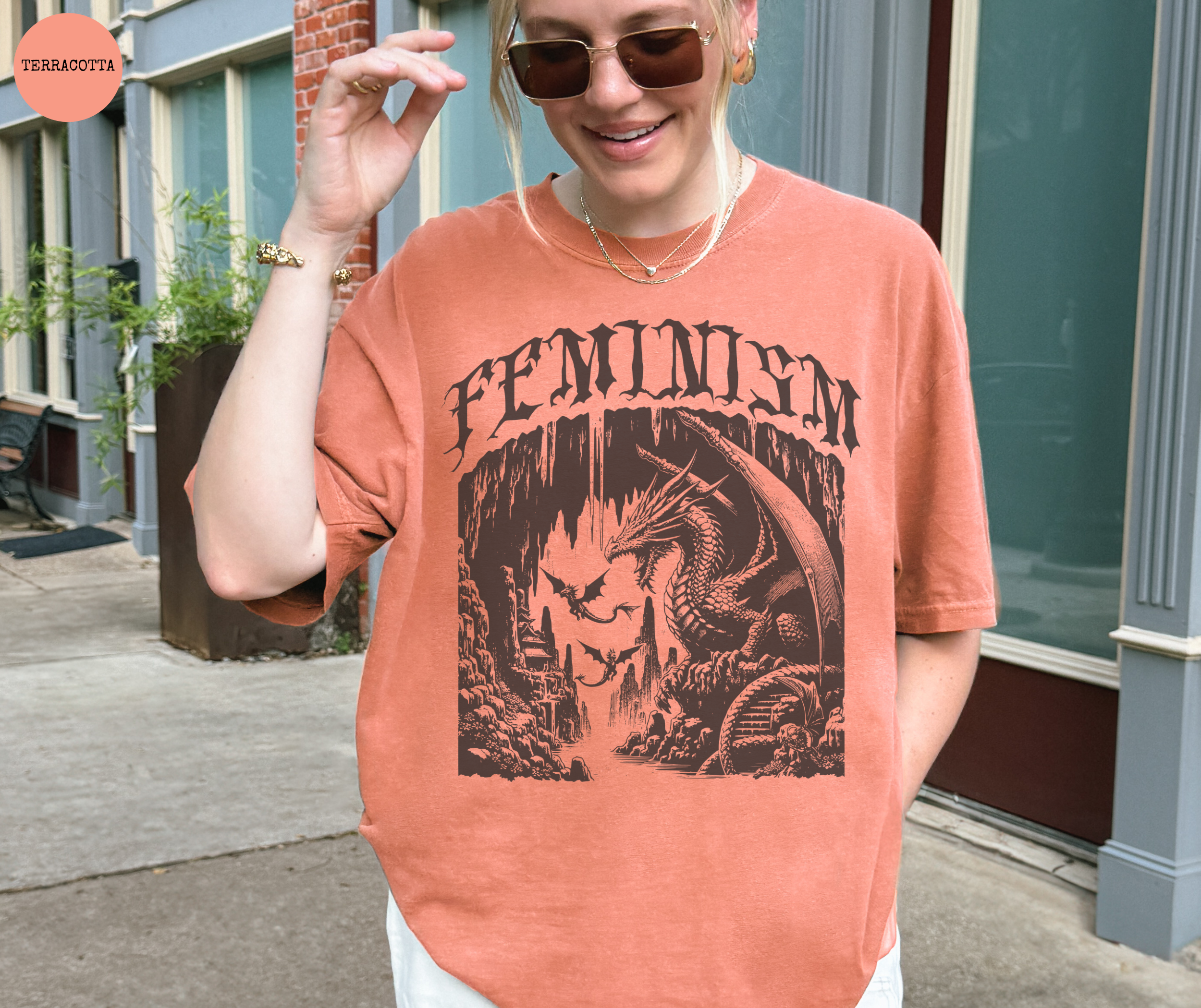 Feminism Dragon Fantasy T-Shirt