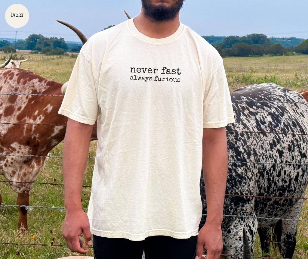 T-shirt Jamais lent toujours furieux