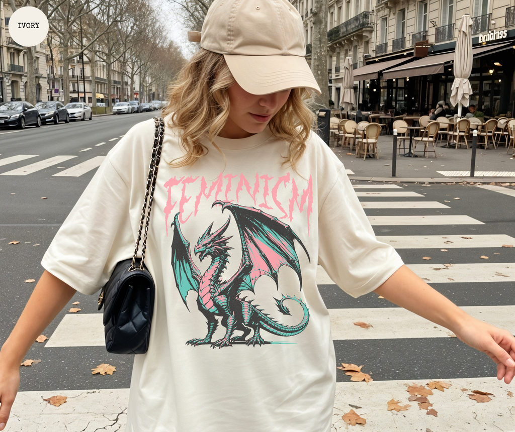 T-shirt fantaisie Dragon Féminisme