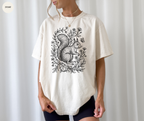 Retro Linocut Squirrel T-Shirt