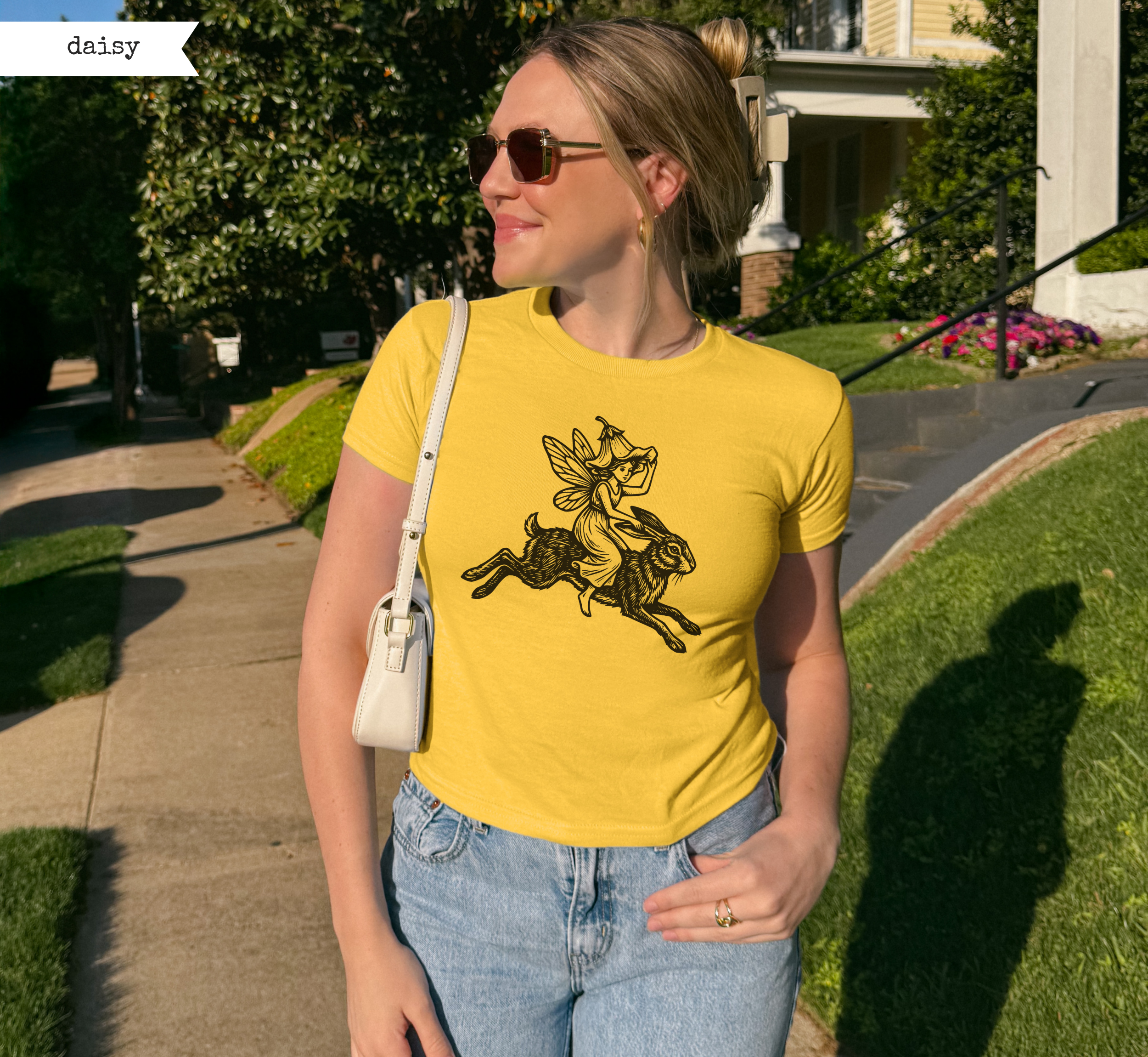 Medieval Fairy Riding Hare Baby Tee