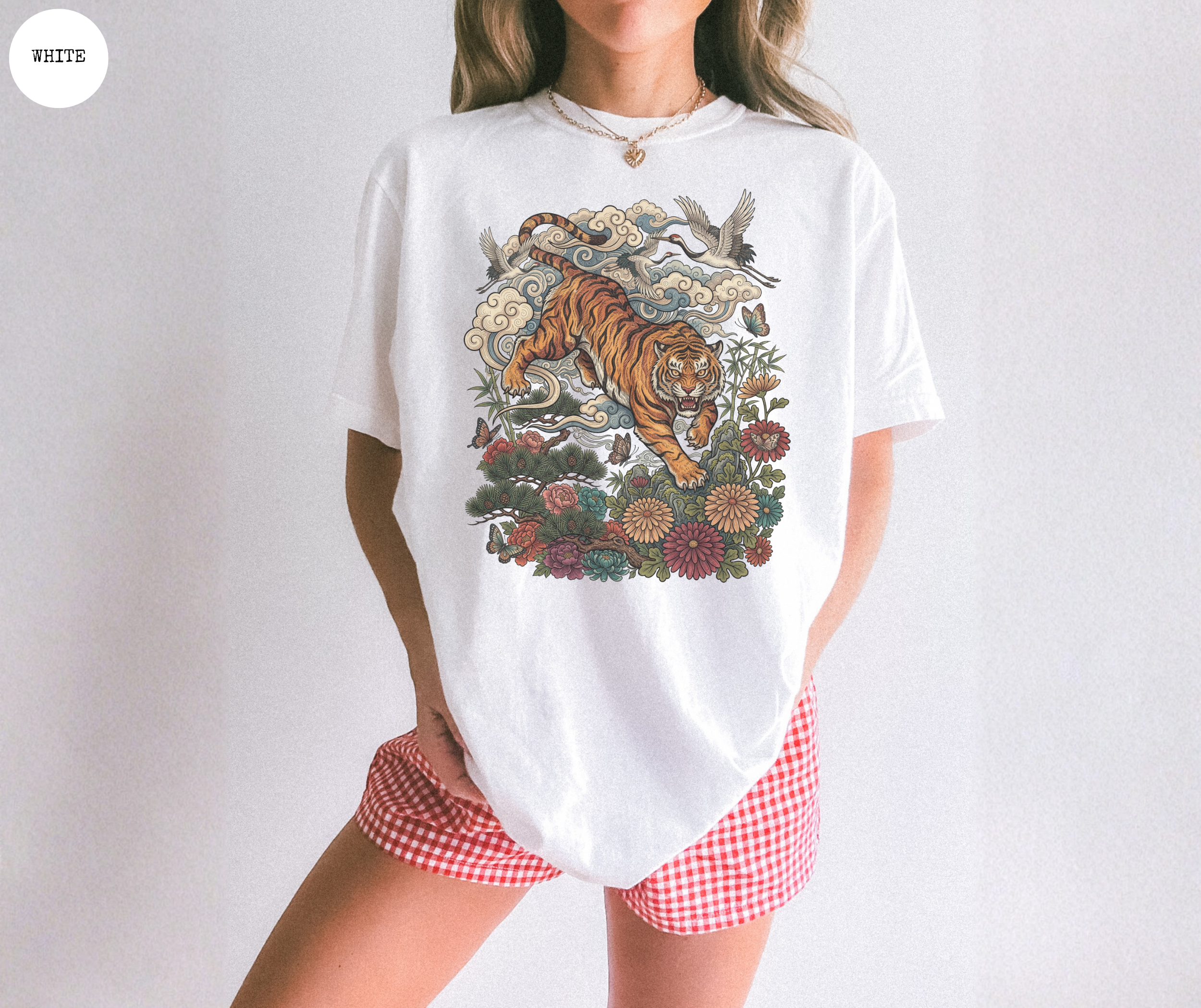 Retro Linocut Tiger T-Shirt