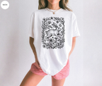 T-shirt Lapin Rétro Gravure sur Linoléo Bois