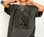 Retro Linocut Owl T-Shirt