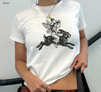 Medieval Fairy Riding Hare Baby Tee