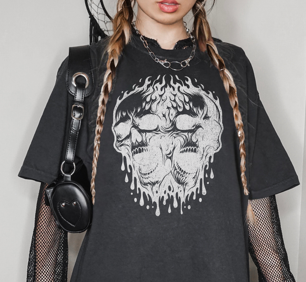 Melting Skulls Vintage Horror T-Shirt