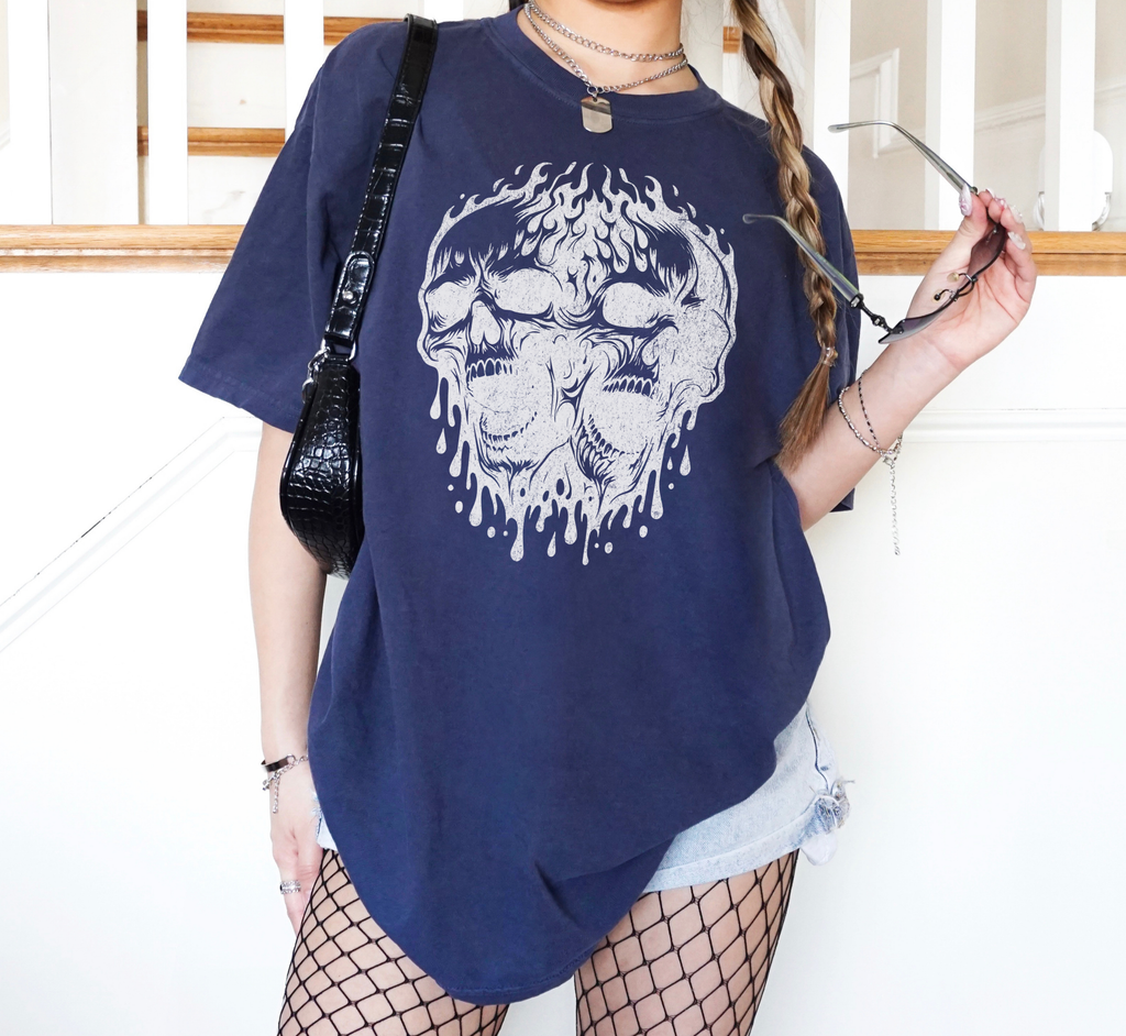 Melting Skulls Vintage Horror T-Shirt