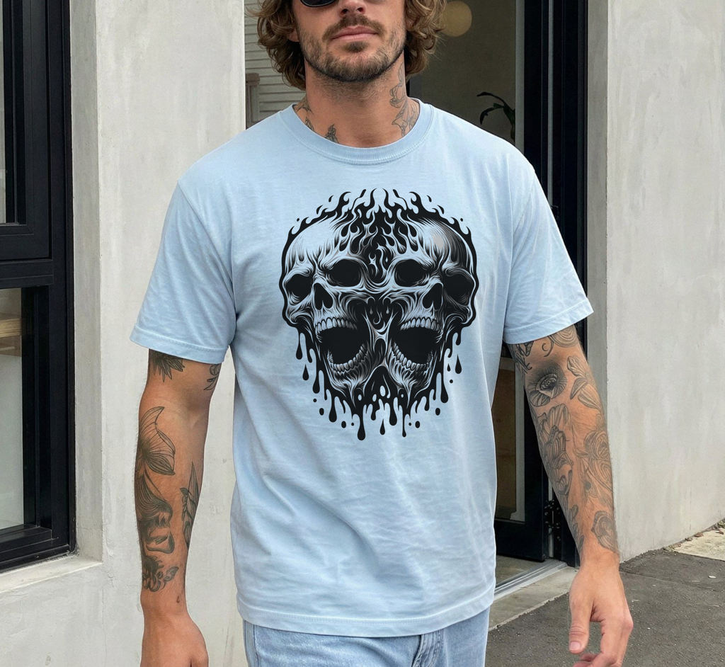 Melting Skulls Vintage Horror T-Shirt