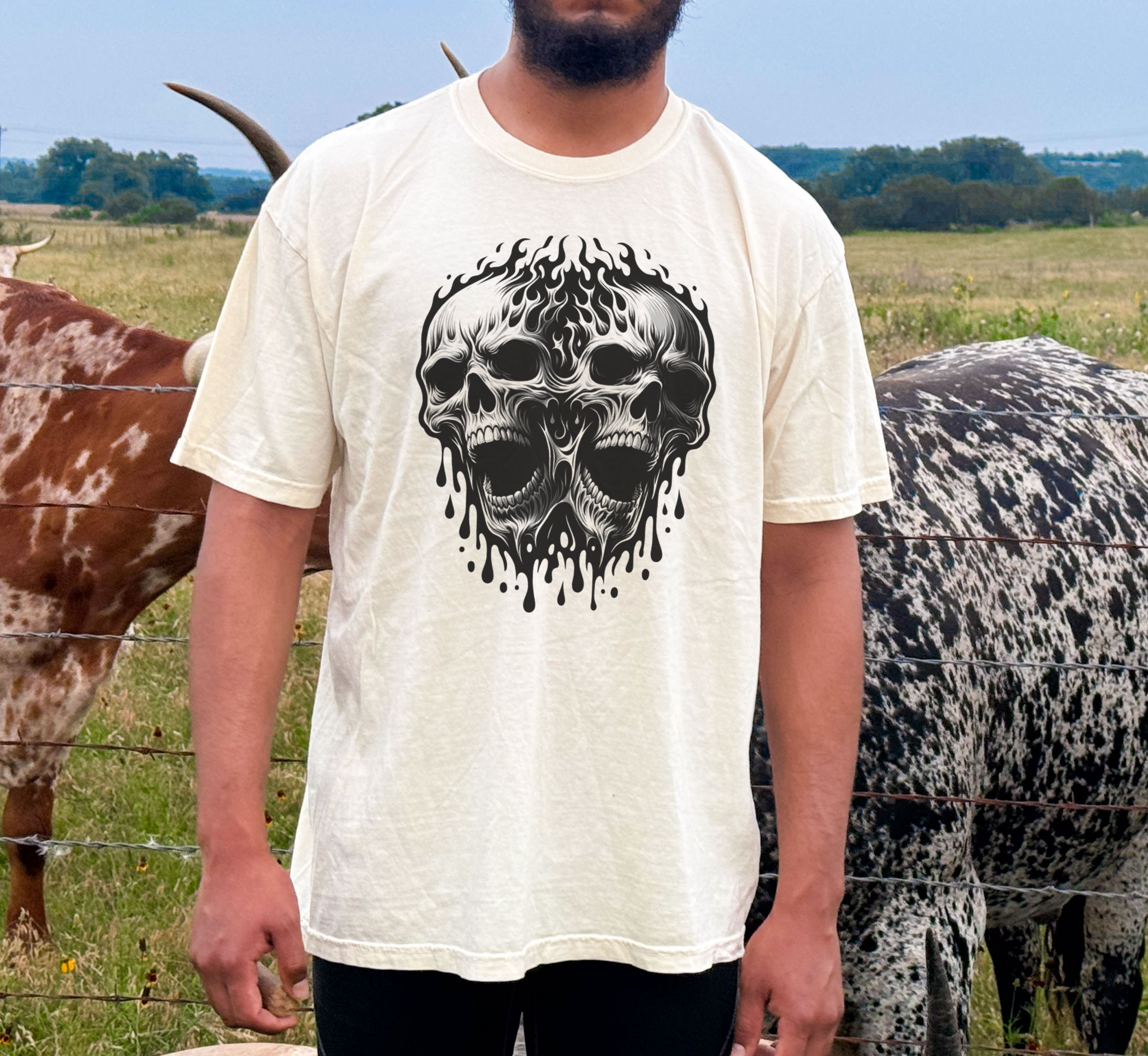 Melting Skulls Vintage Horror T-Shirt