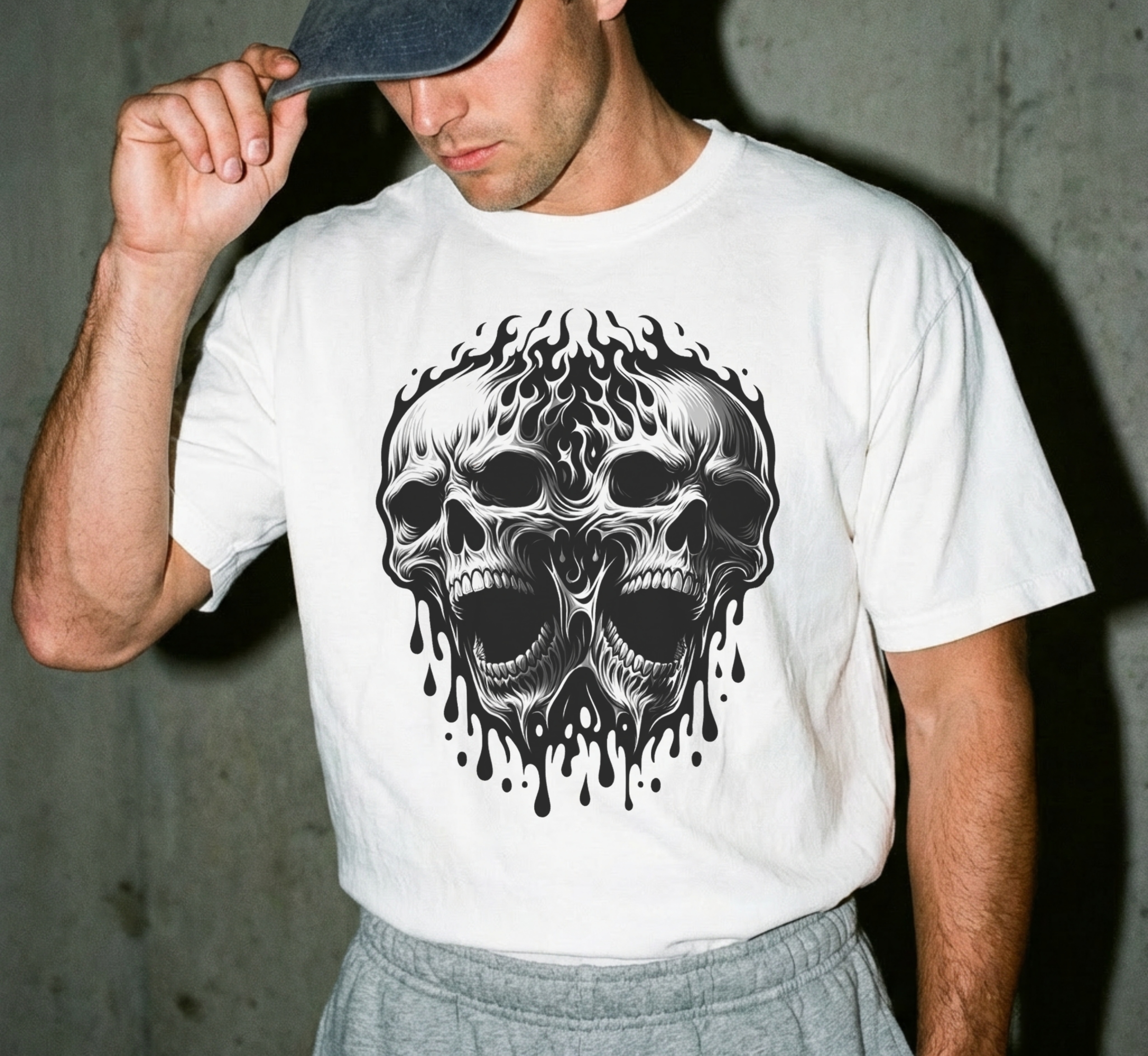 Melting Skulls Vintage Horror T-Shirt
