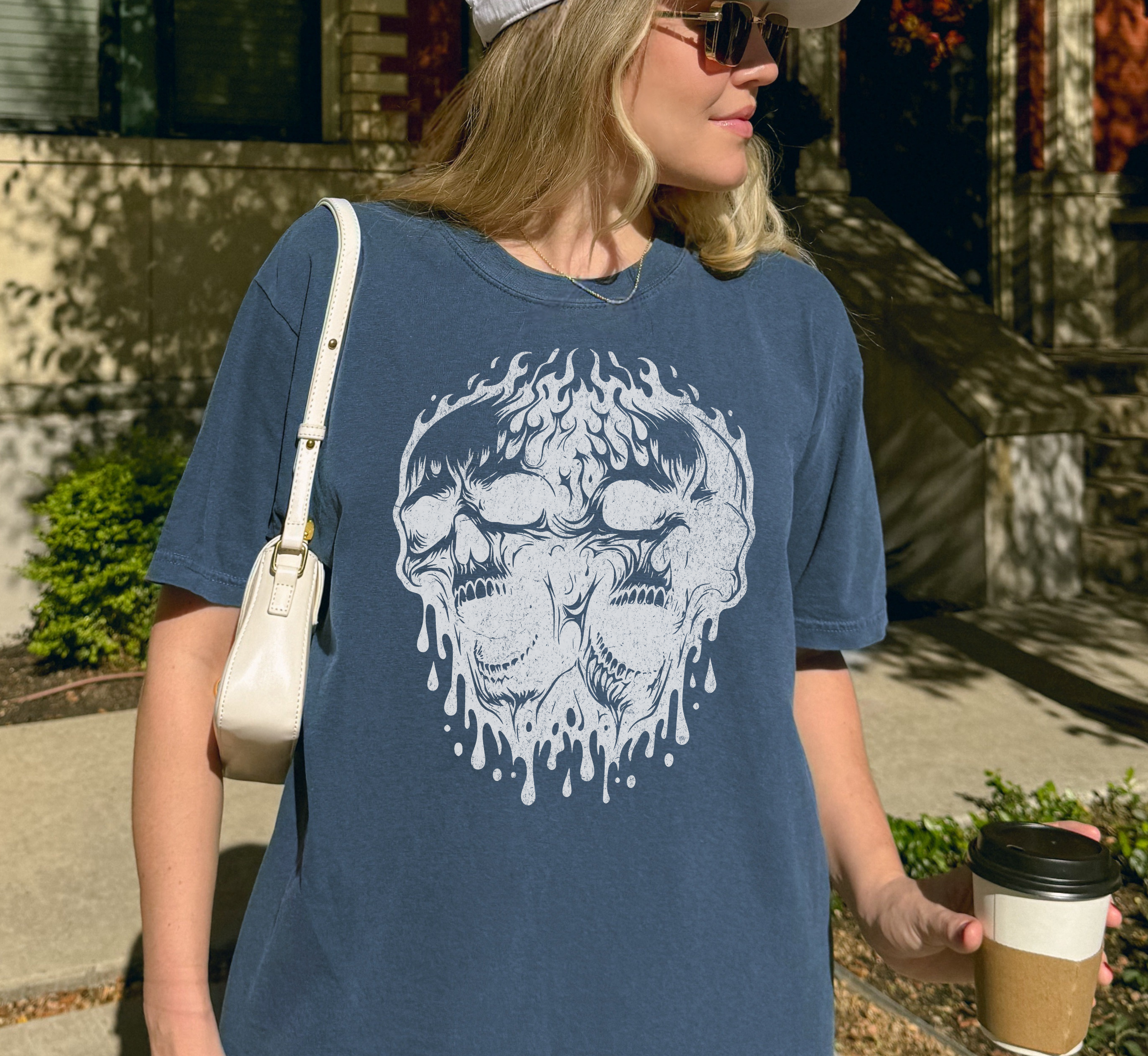 Melting Skulls Vintage Horror T-Shirt