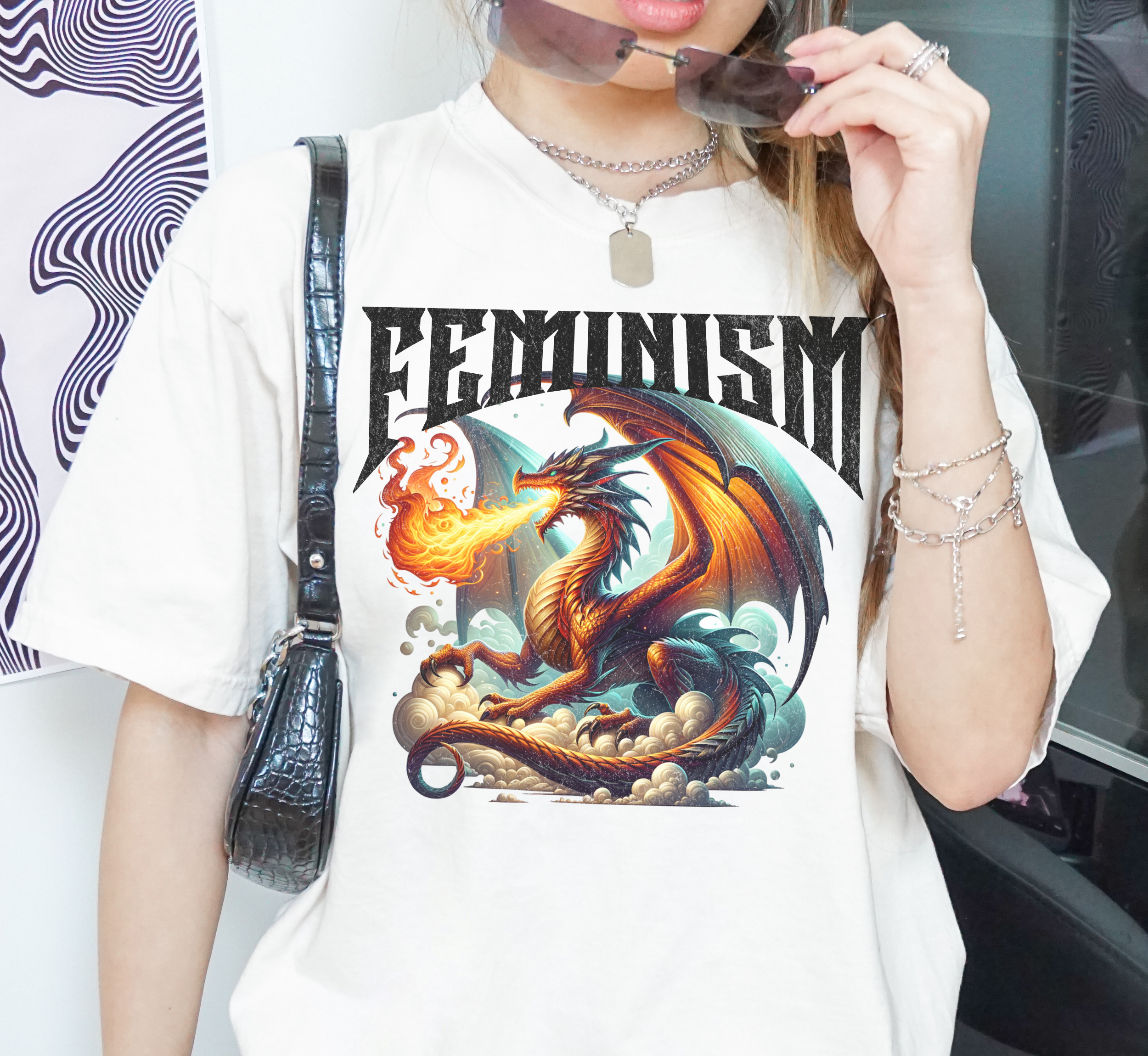 Feminism Dragon Fantasy T-Shirt