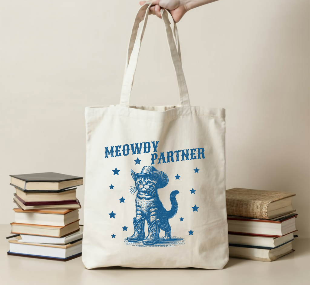 Meowdy Partner Cowboy Cat Tote Bag