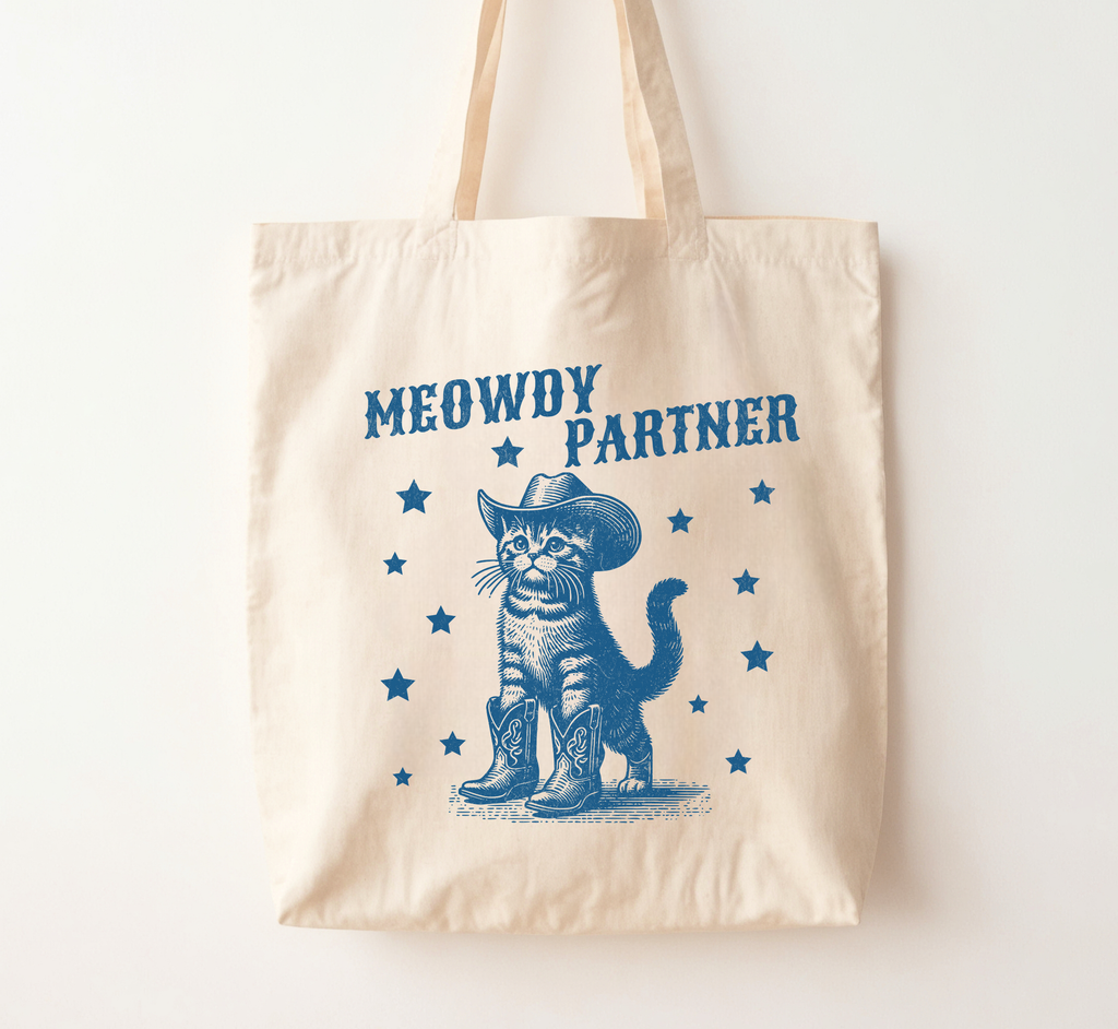 Meowdy Partner Cowboy Cat Tote Bag