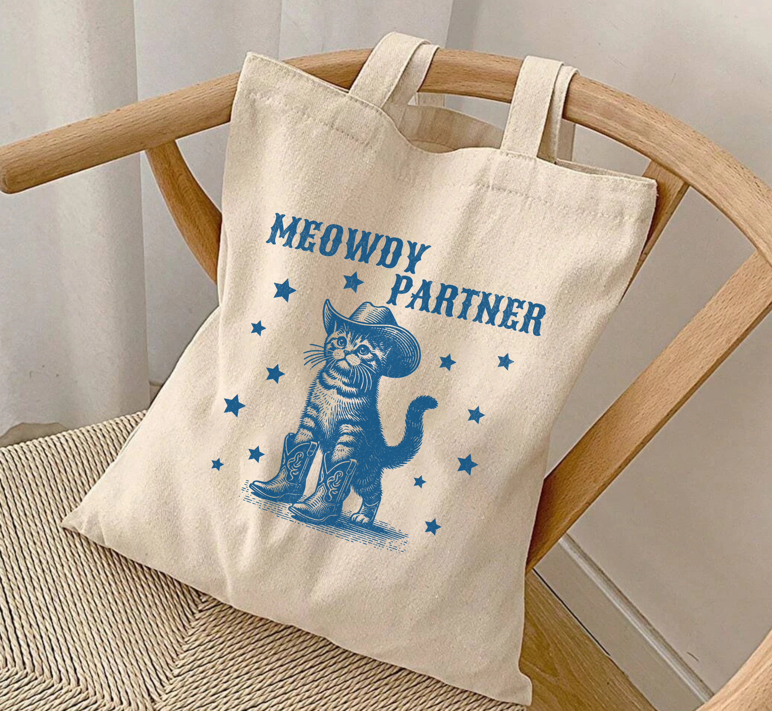 Meowdy Partner Cowboy Cat Tote Bag