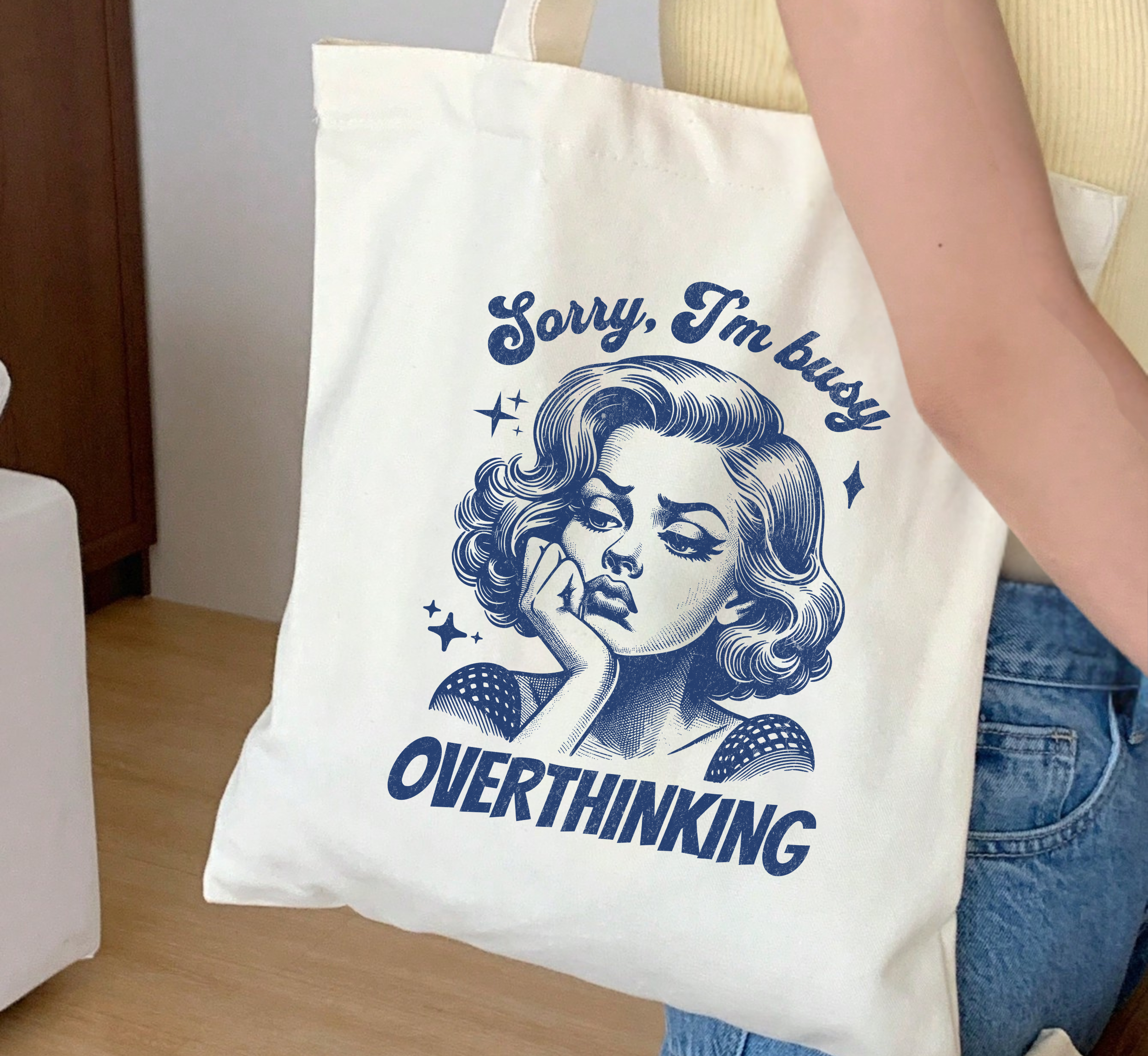 Sorry I'm Busy Overthinking Tote Bag