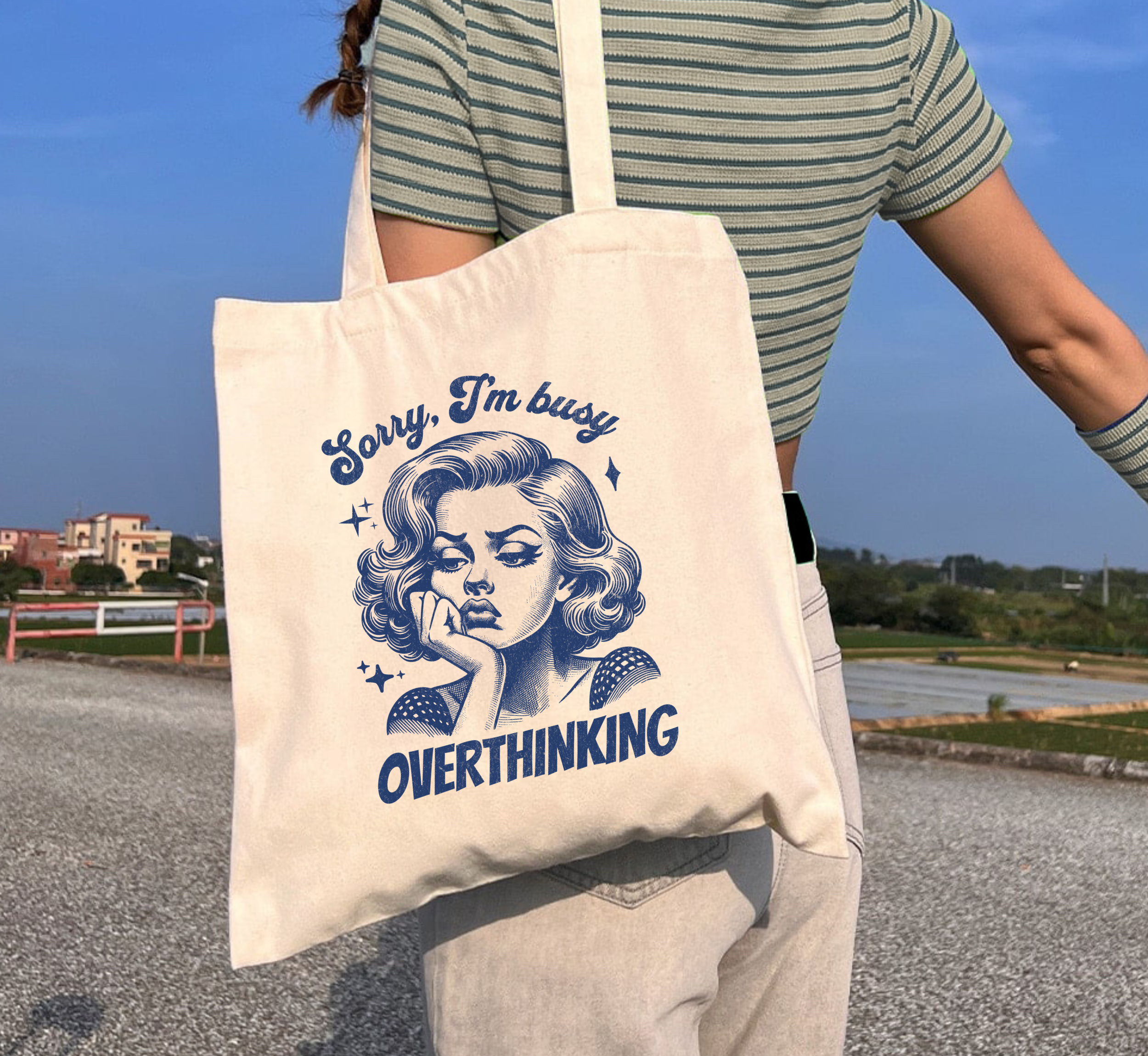 Sorry I'm Busy Overthinking Tote Bag