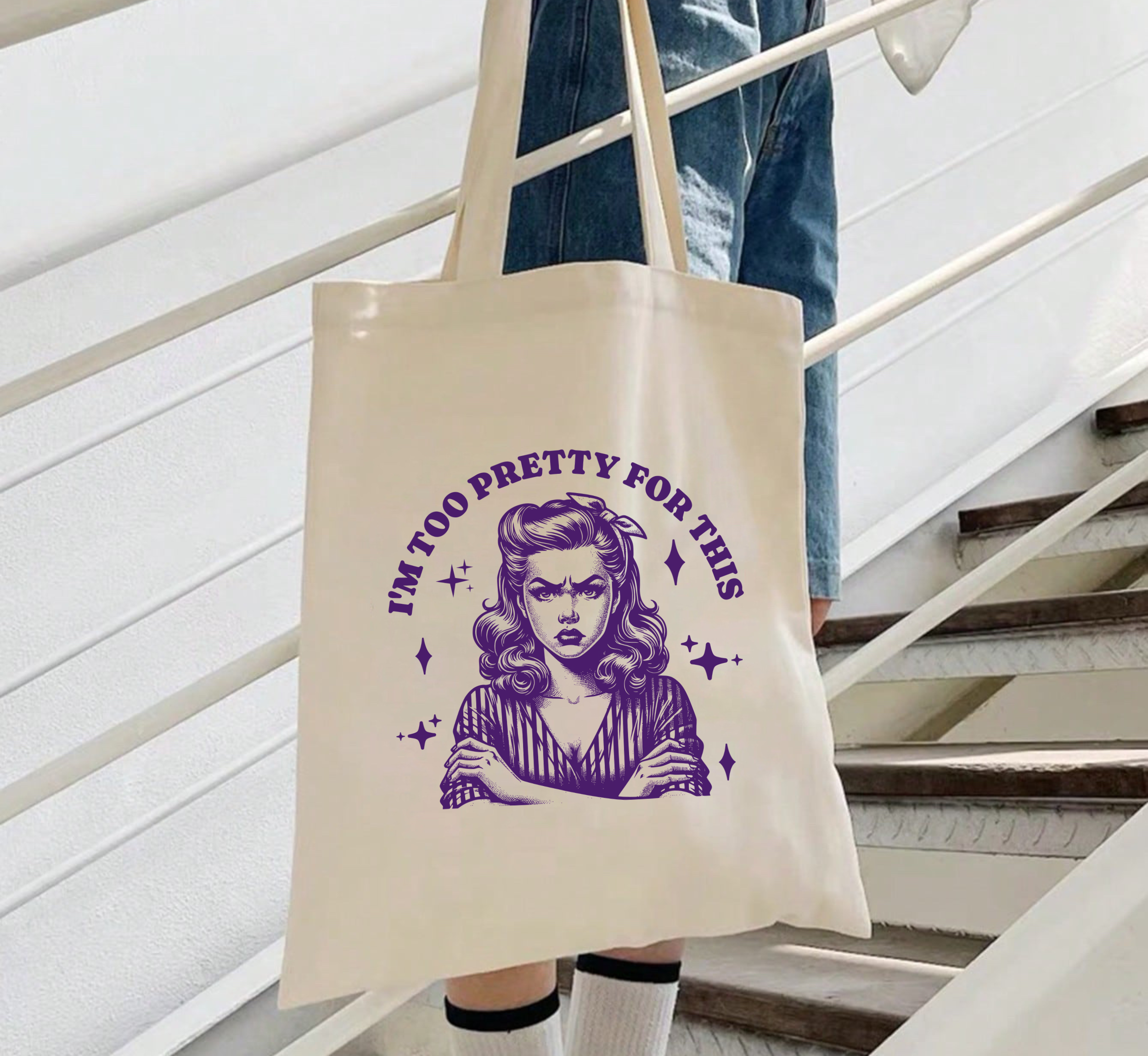 Je suis trop jolie pour ce tote bag