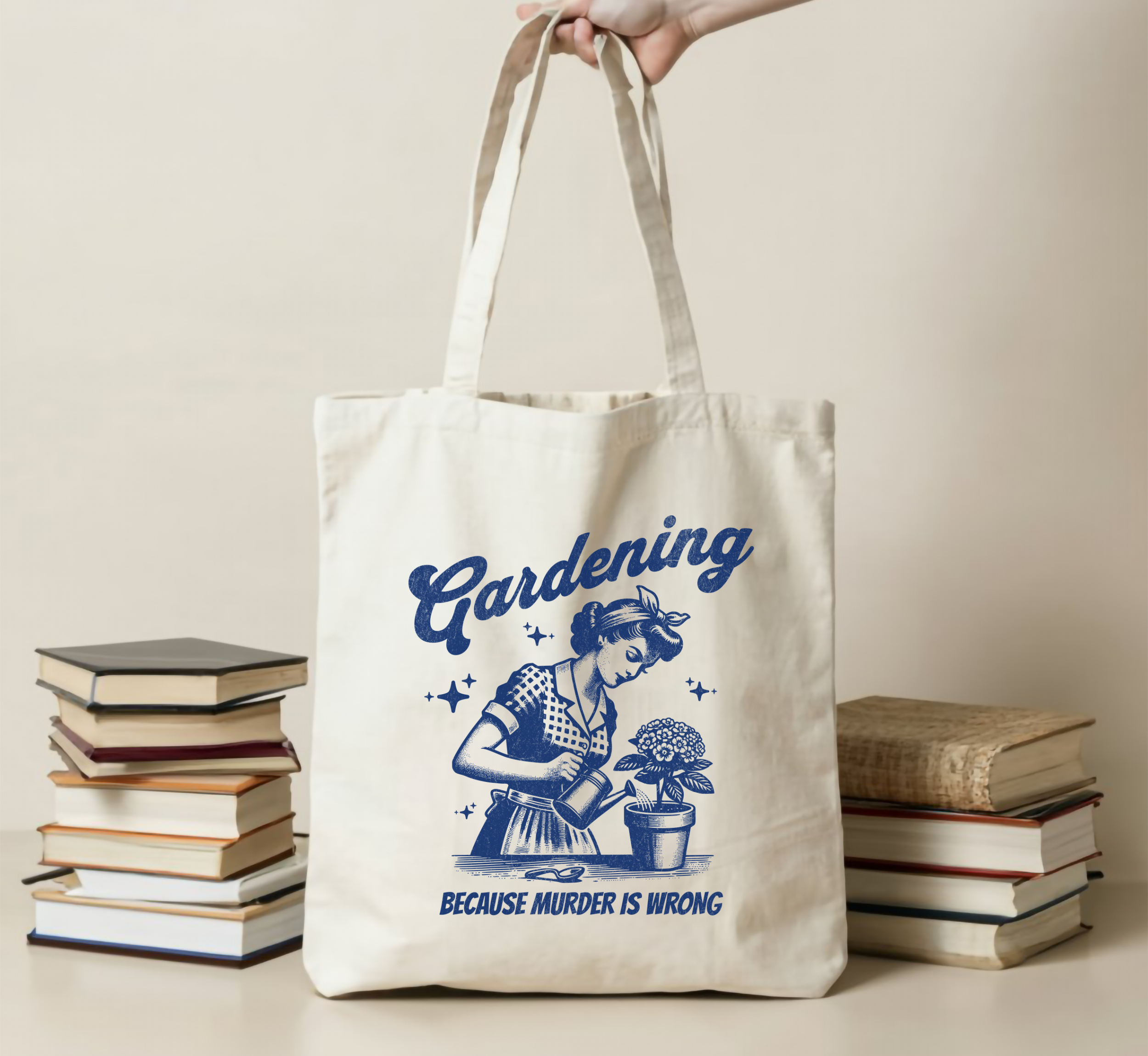Gardening Because Murder Is Wrong Tote Bag