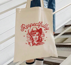 Respectfully Cowgirl Middle Finger Tote Bag