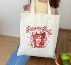 Respectfully Cowgirl Middle Finger Tote Bag