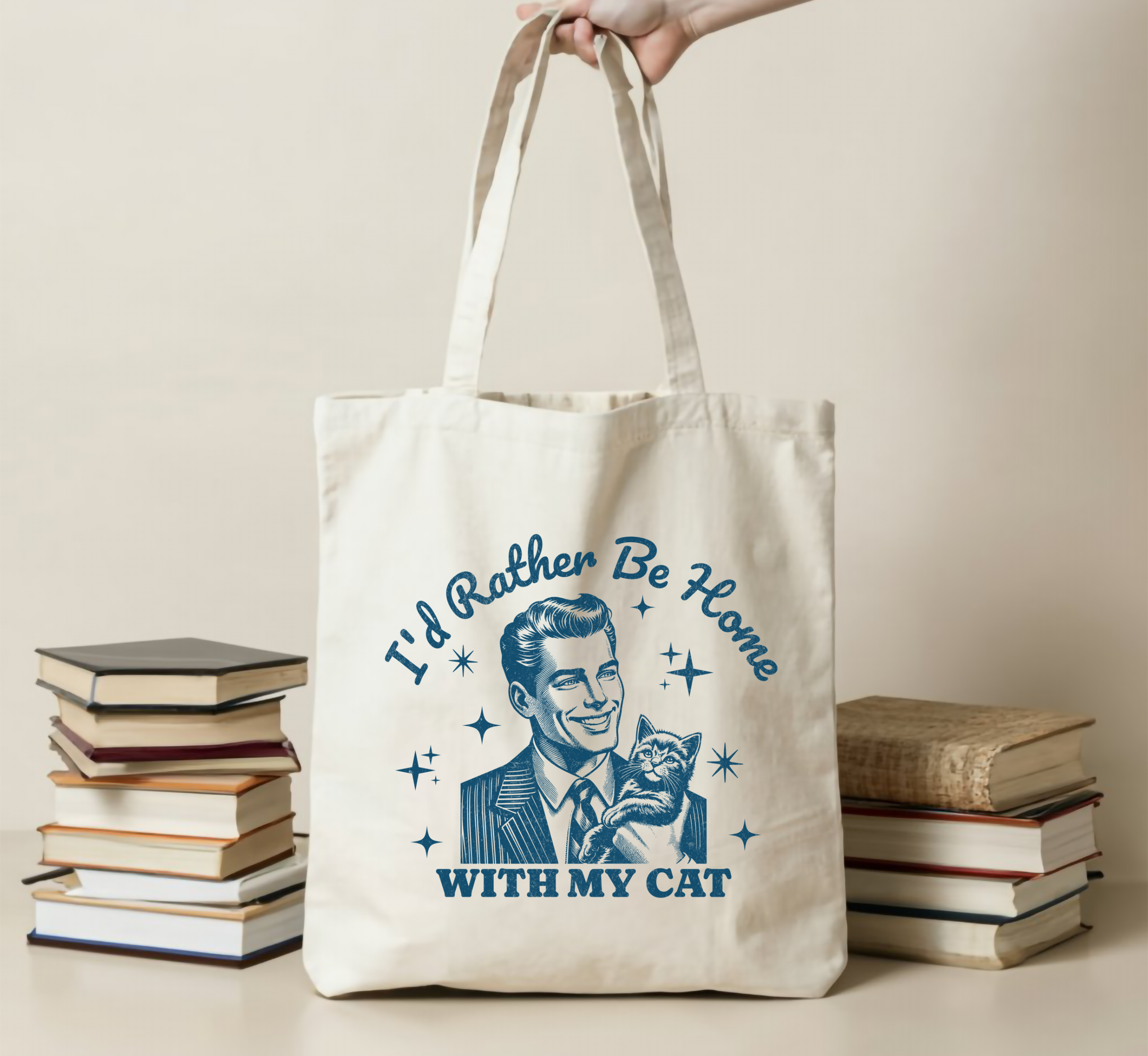 I'd Rather Be Home With My Cat Tote Bag