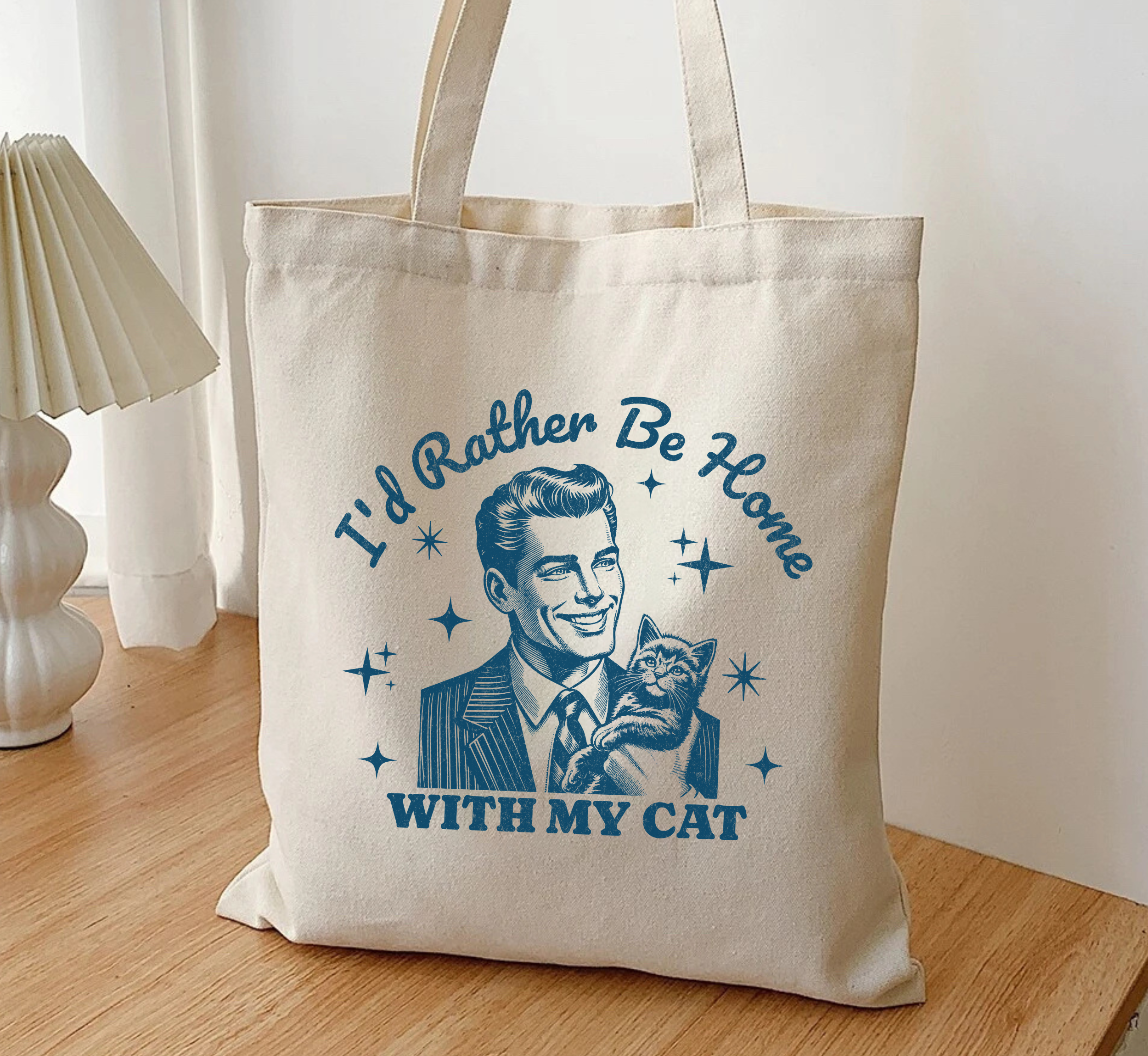 I'd Rather Be Home With My Cat Tote Bag