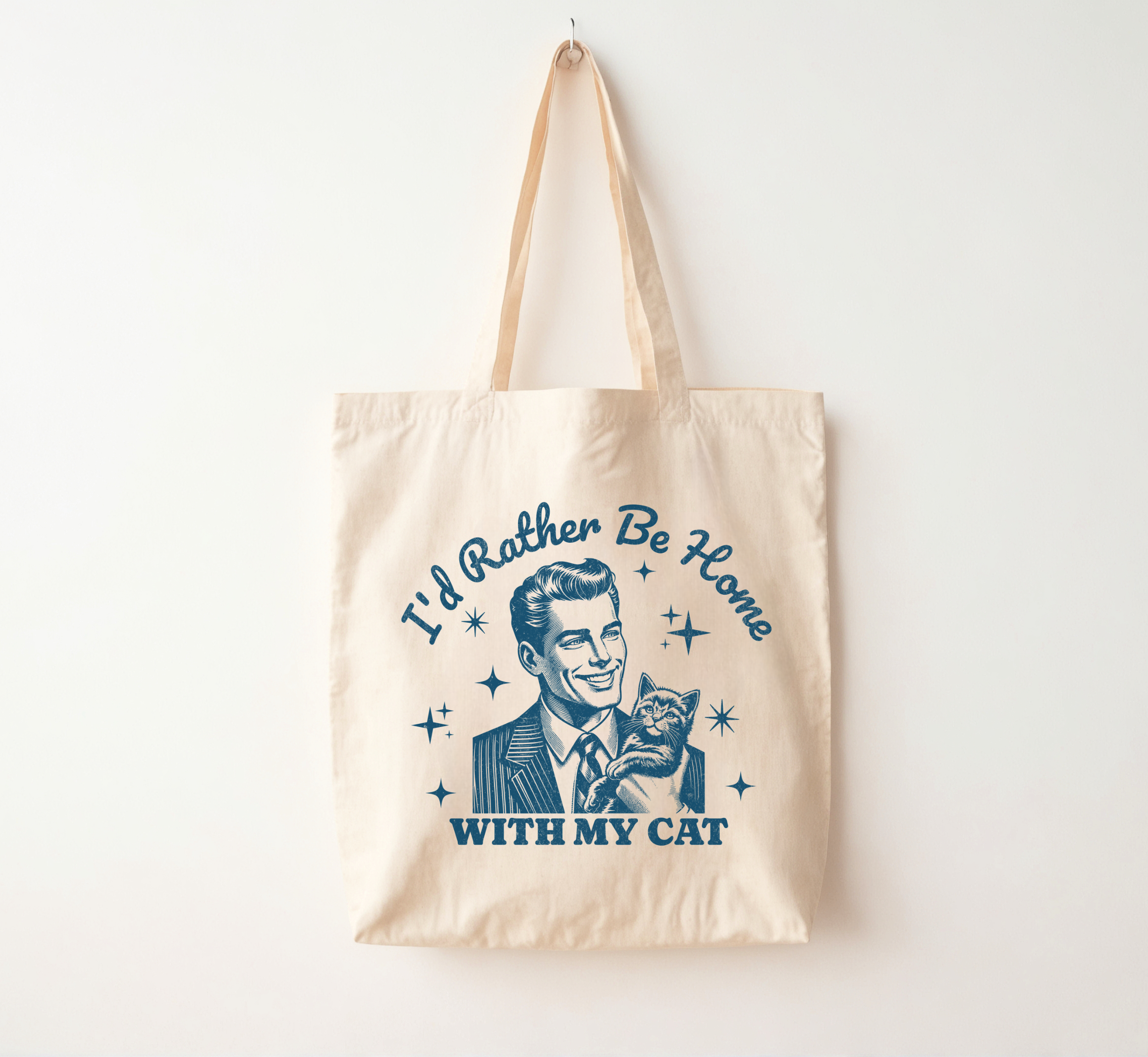 I'd Rather Be Home With My Cat Tote Bag
