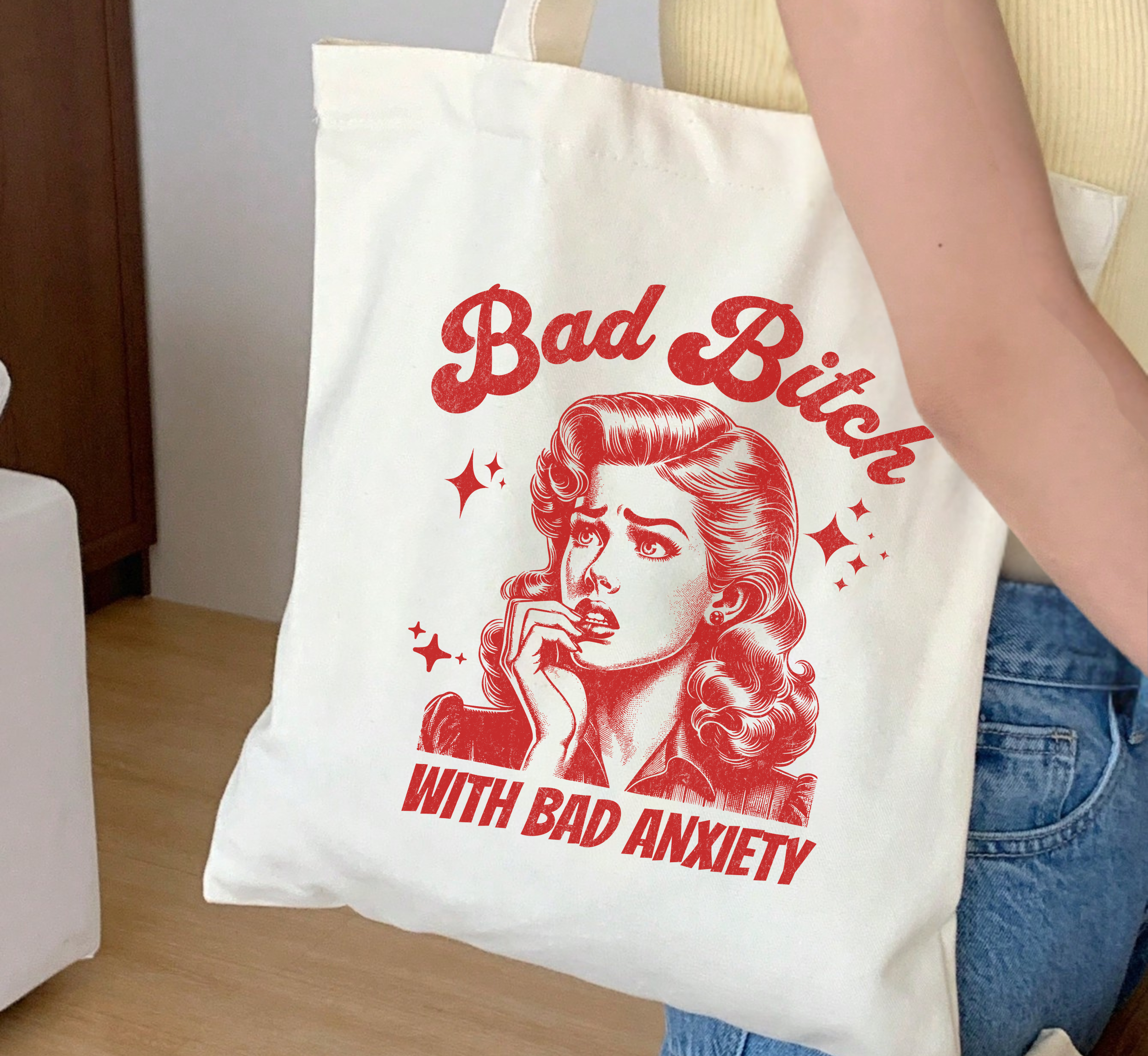Bad Bitch With Bad Anxiety Tote Bag