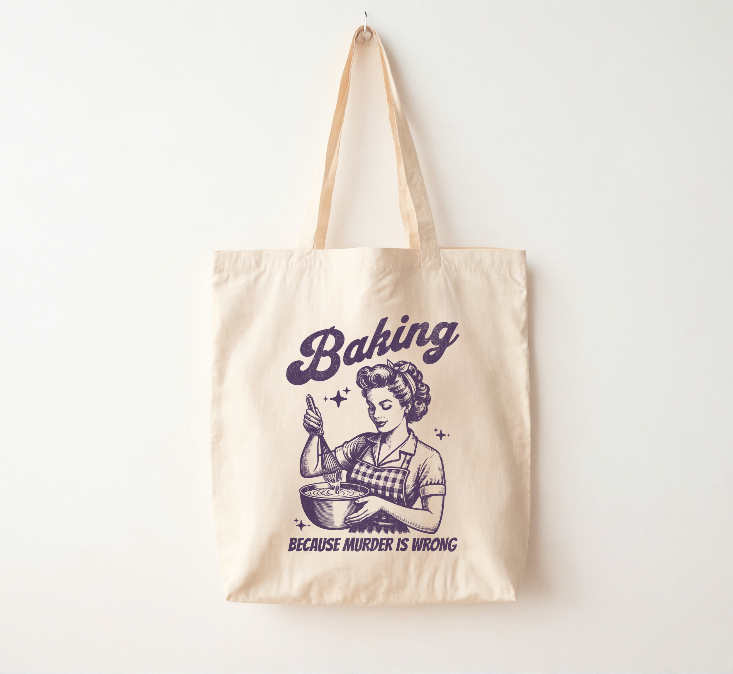Baking Because Murder Is Wrong Tote Bag
