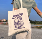 Baking Because Murder Is Wrong Tote Bag
