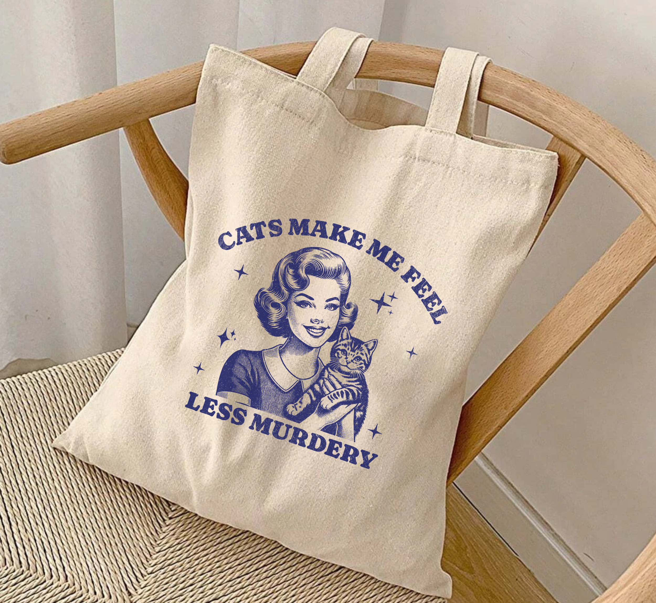 Cats Make Me Feel Less Murdery Tote Bag