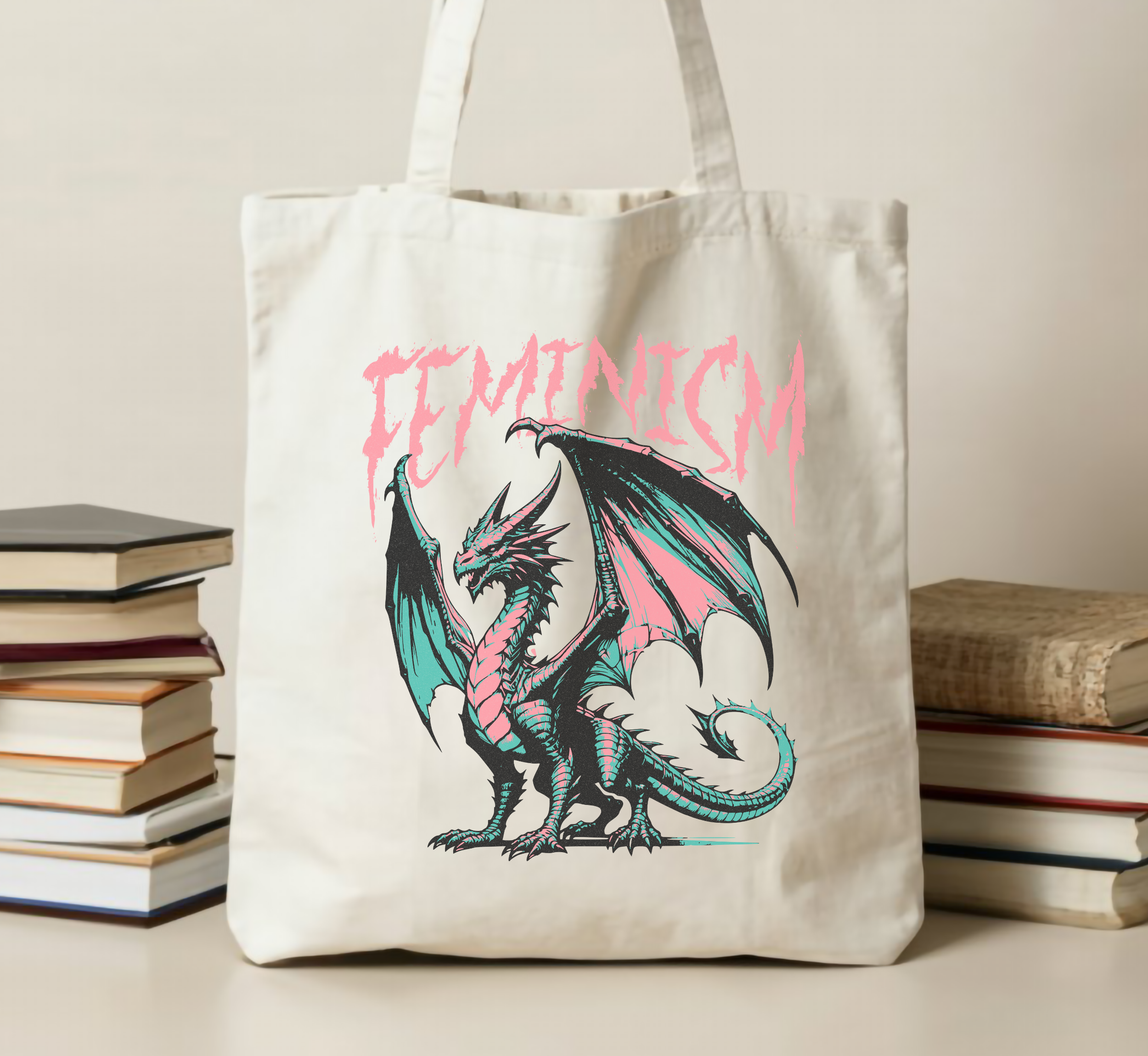 Feminism Dragon Tote Bag