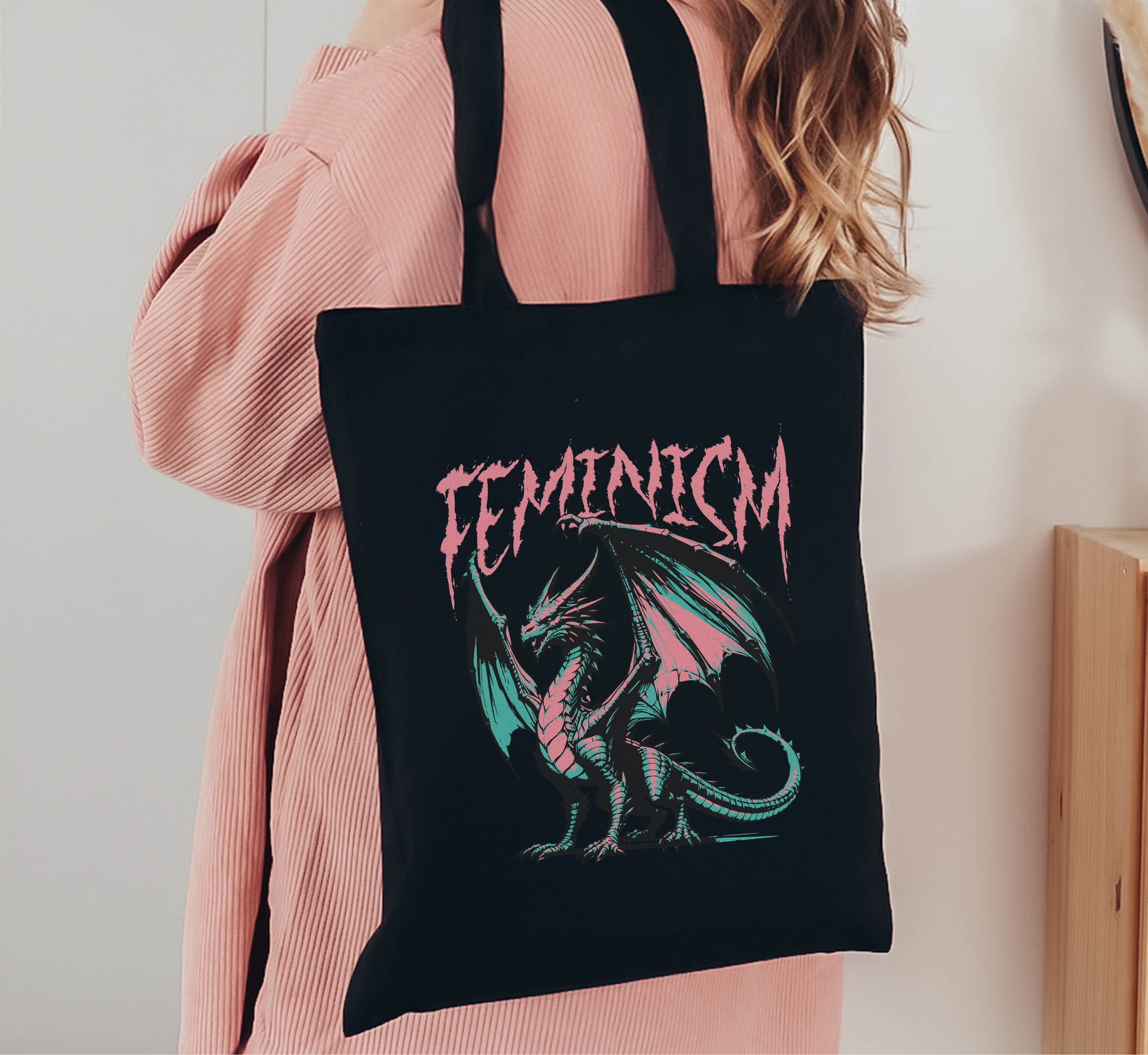 Feminism Dragon Tote Bag