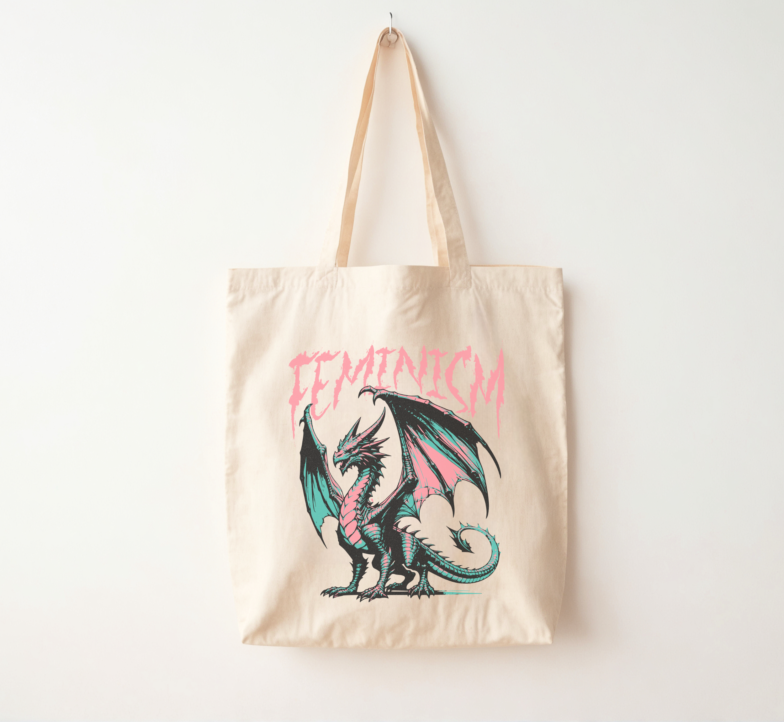 Feminism Dragon Tote Bag