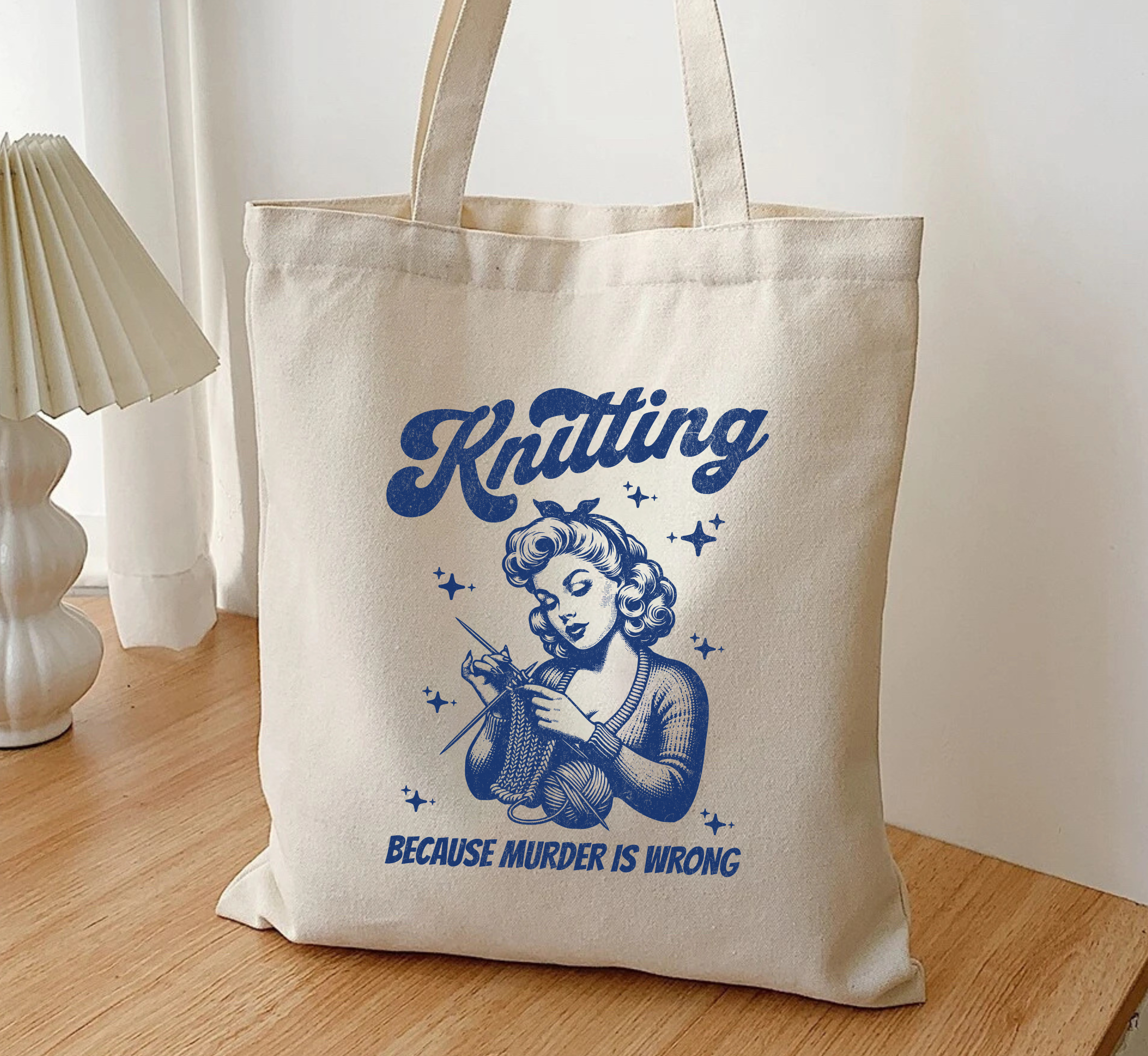 Sac fourre-tout "Le tricot parce que le meurtre, c'est mal"