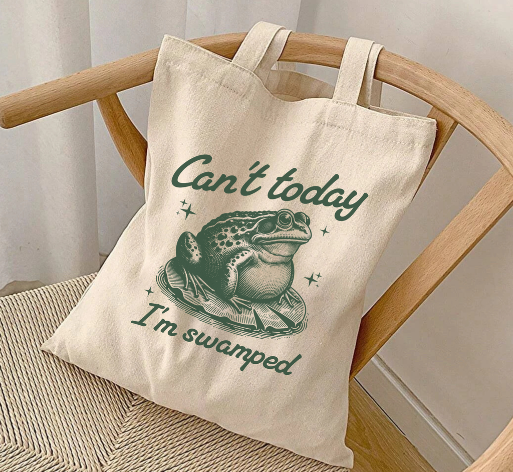 Sac fourre-tout « Pas aujourd'hui, je suis débordé » avec grenouille