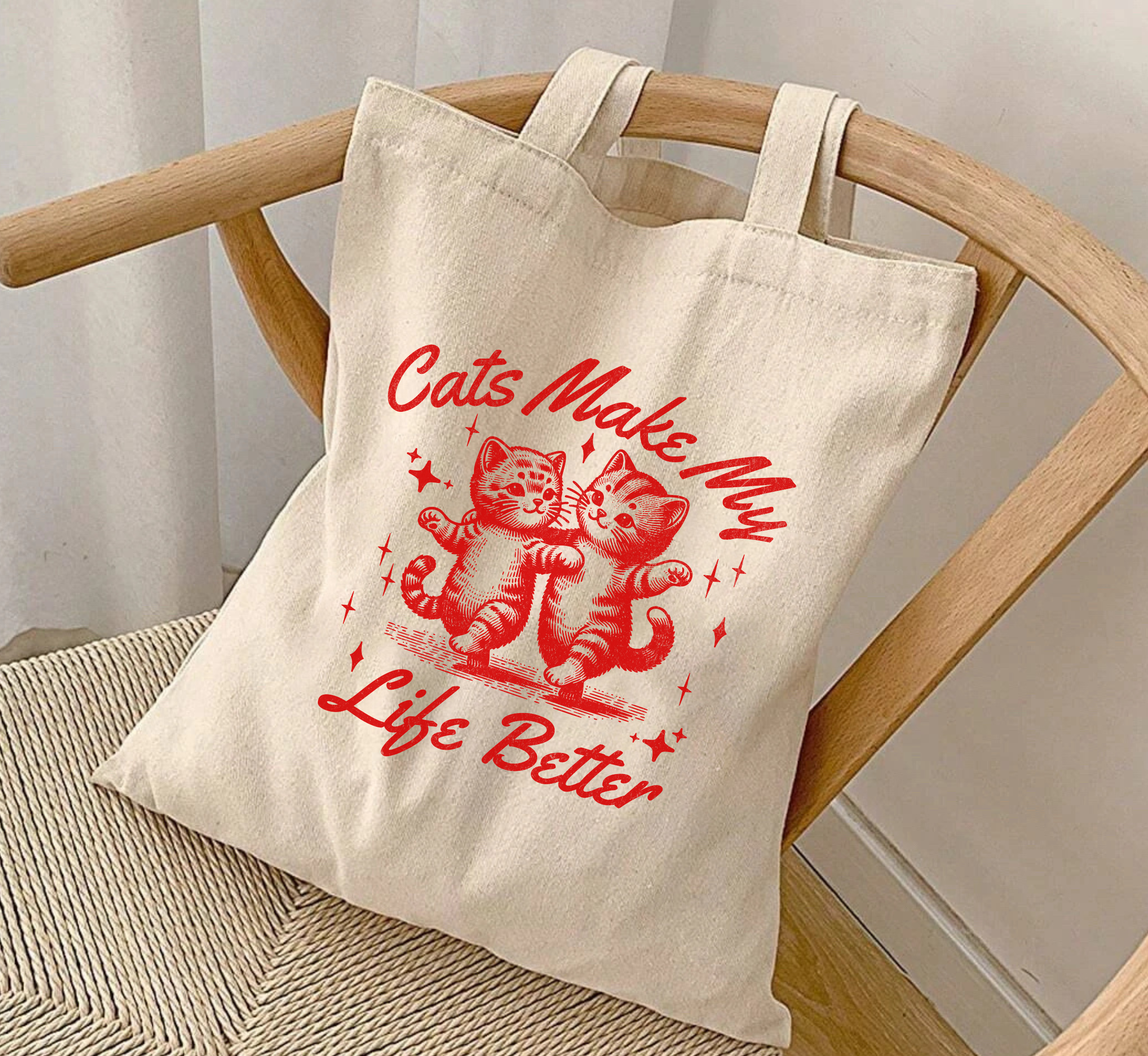 Cats Make My Life Better Tote Bag