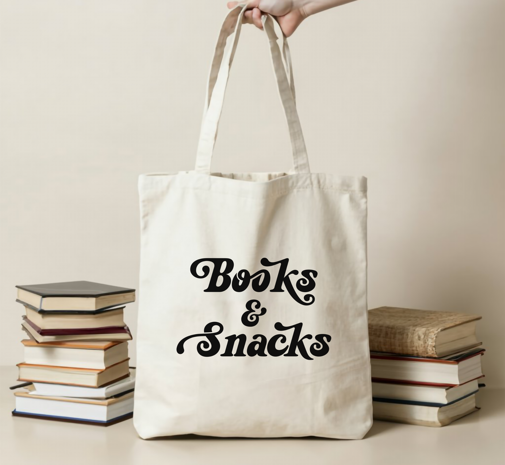 Books and Snacks Tote Bag