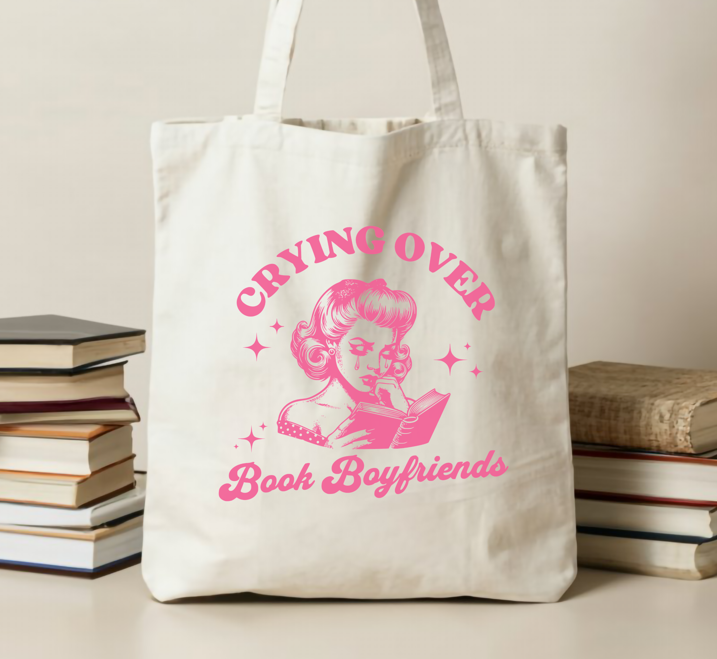 Crying Over Book Boyfriends Tote Bag