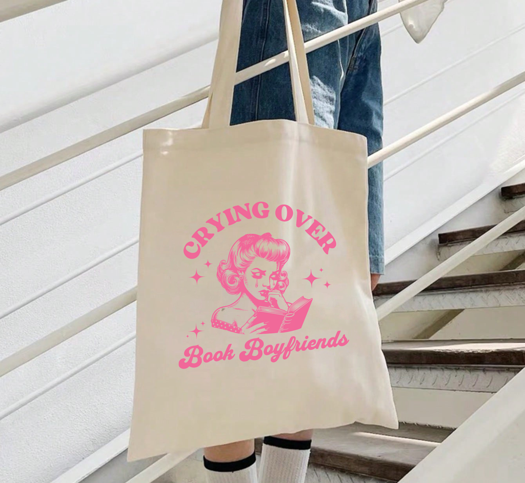 Crying Over Book Boyfriends Tote Bag