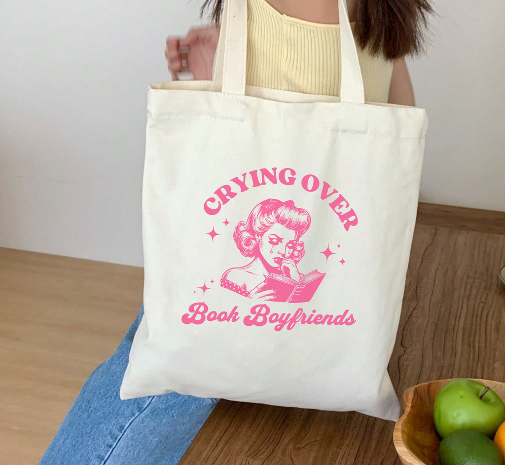 Crying Over Book Boyfriends Tote Bag