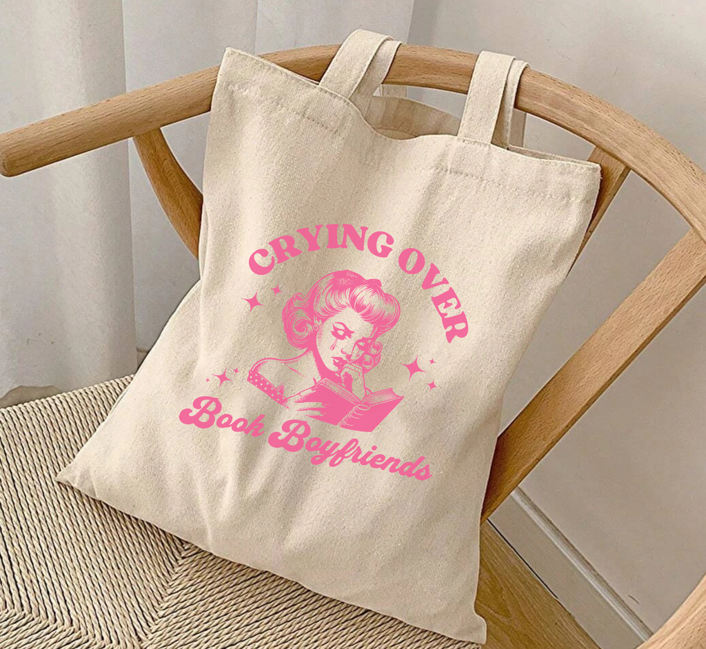 Crying Over Book Boyfriends Tote Bag