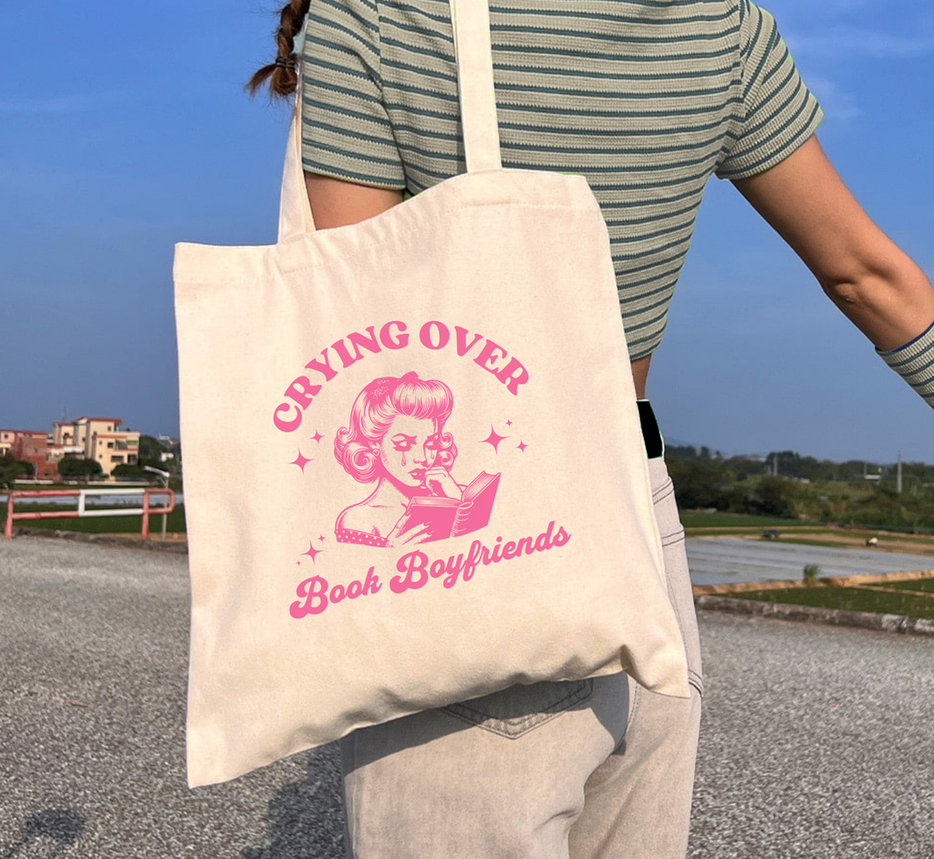 Crying Over Book Boyfriends Tote Bag