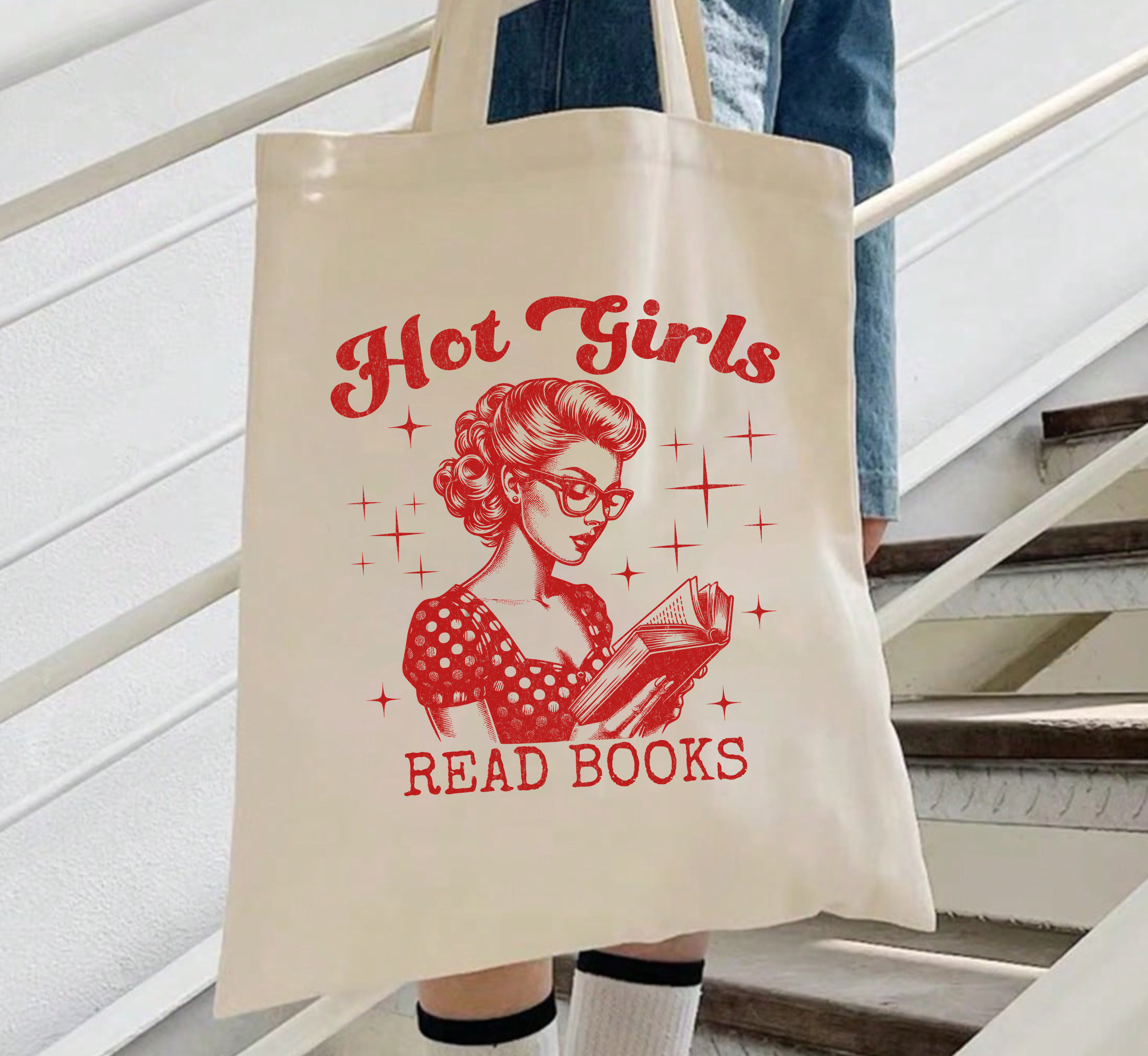 Hot Girls Read Books Tote Bag