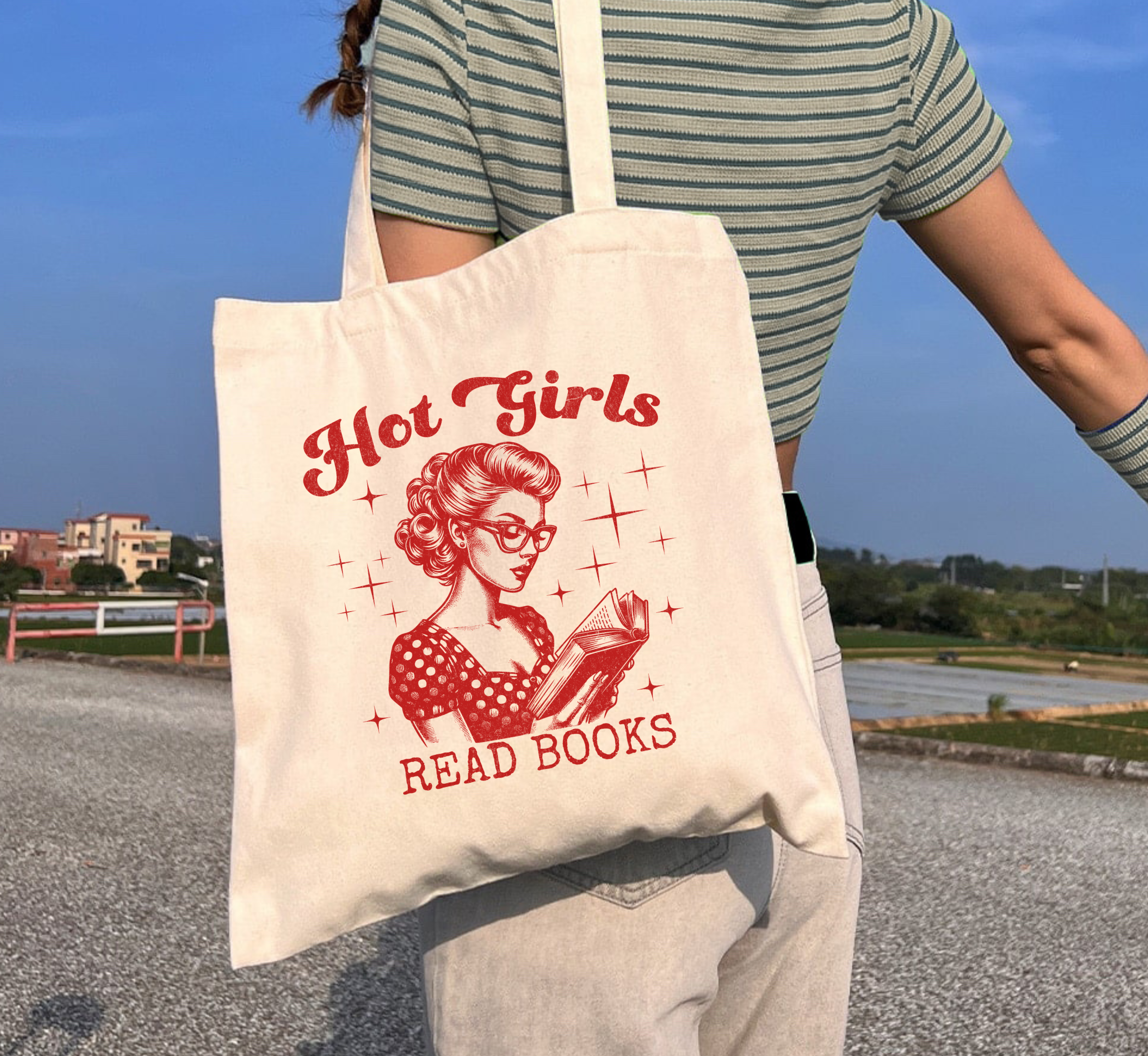 Hot Girls Read Books Tote Bag