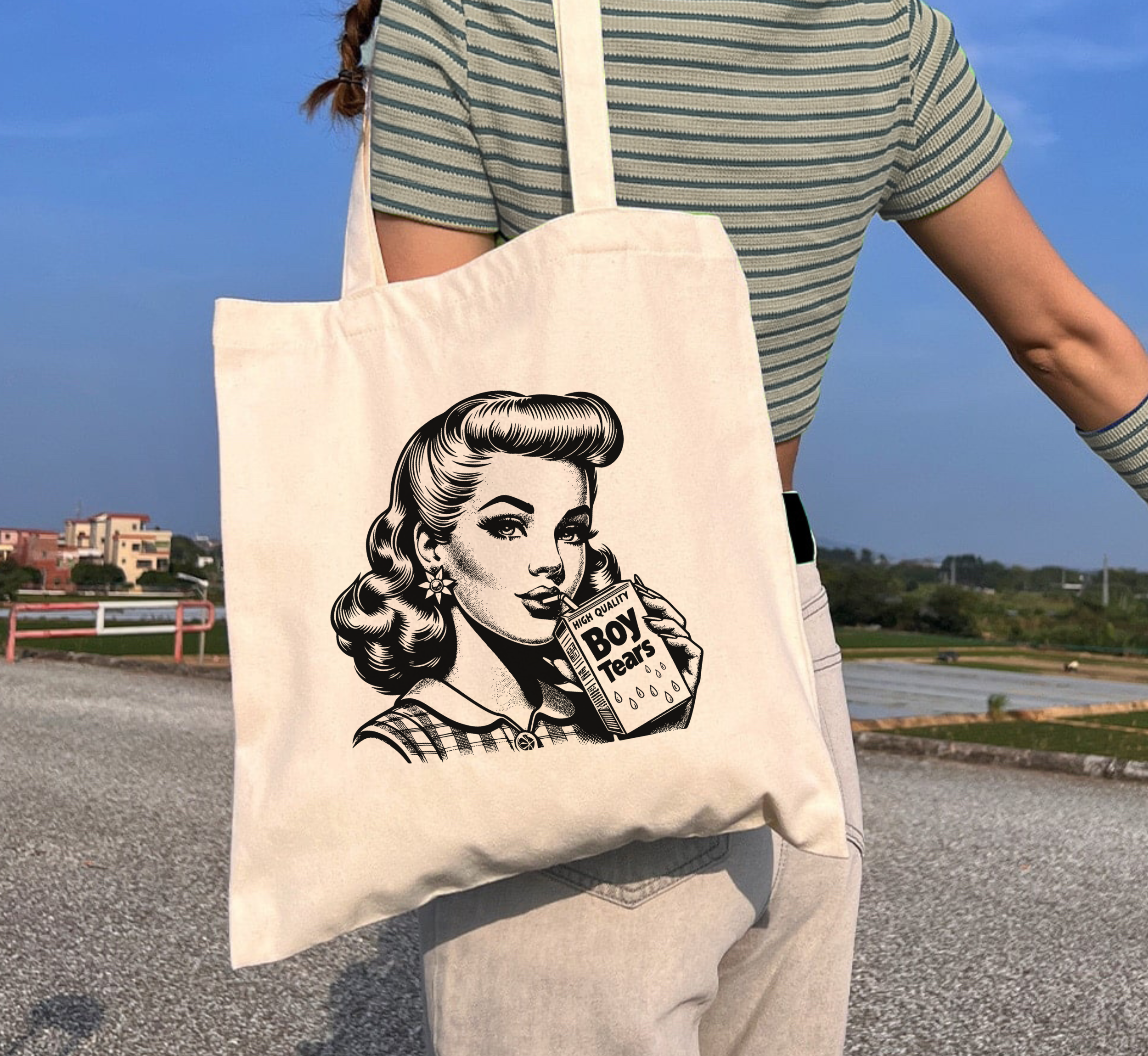 Boy Tears Tote Bag