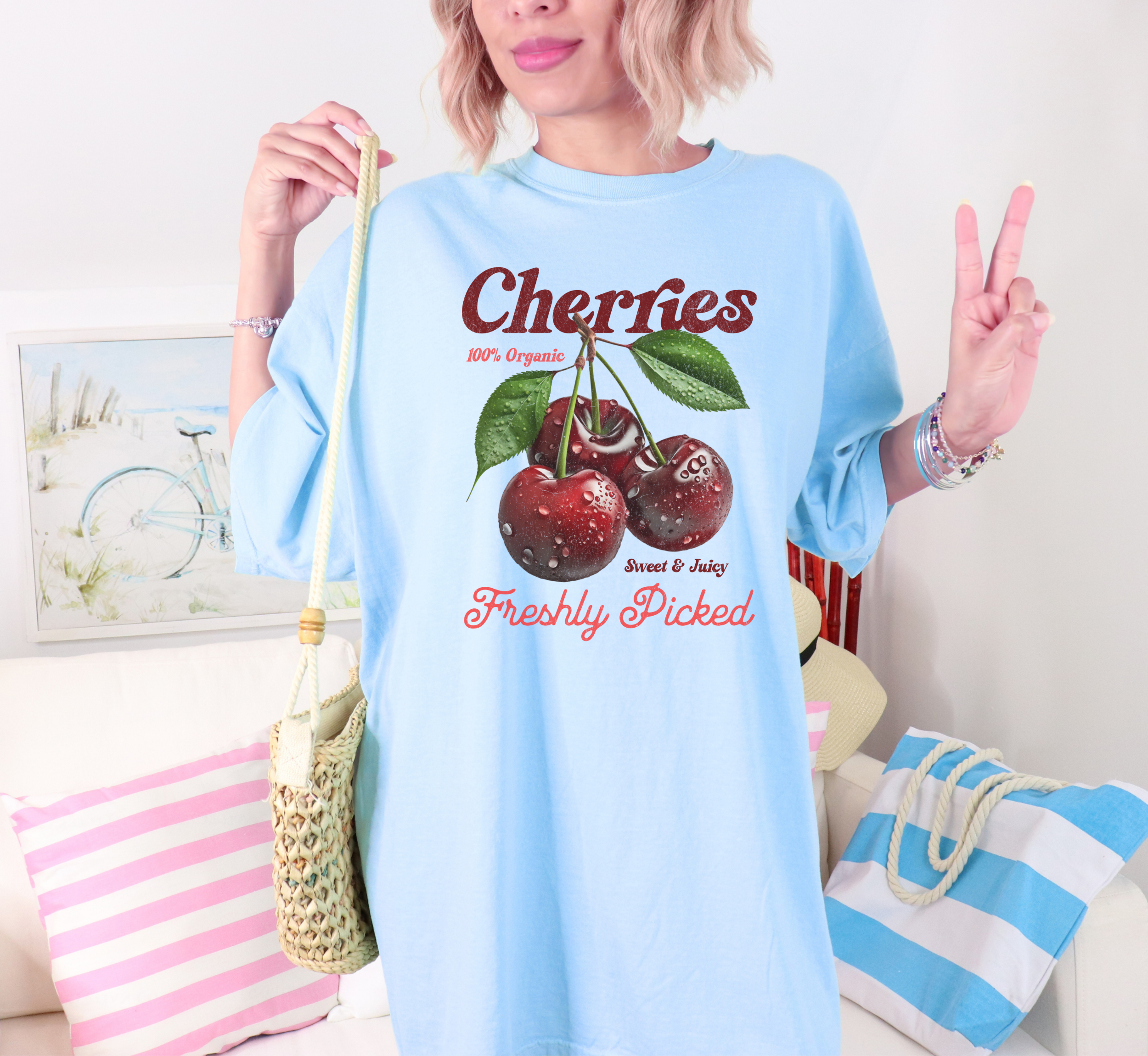 Retro Cherries Advertisement T-Shirt