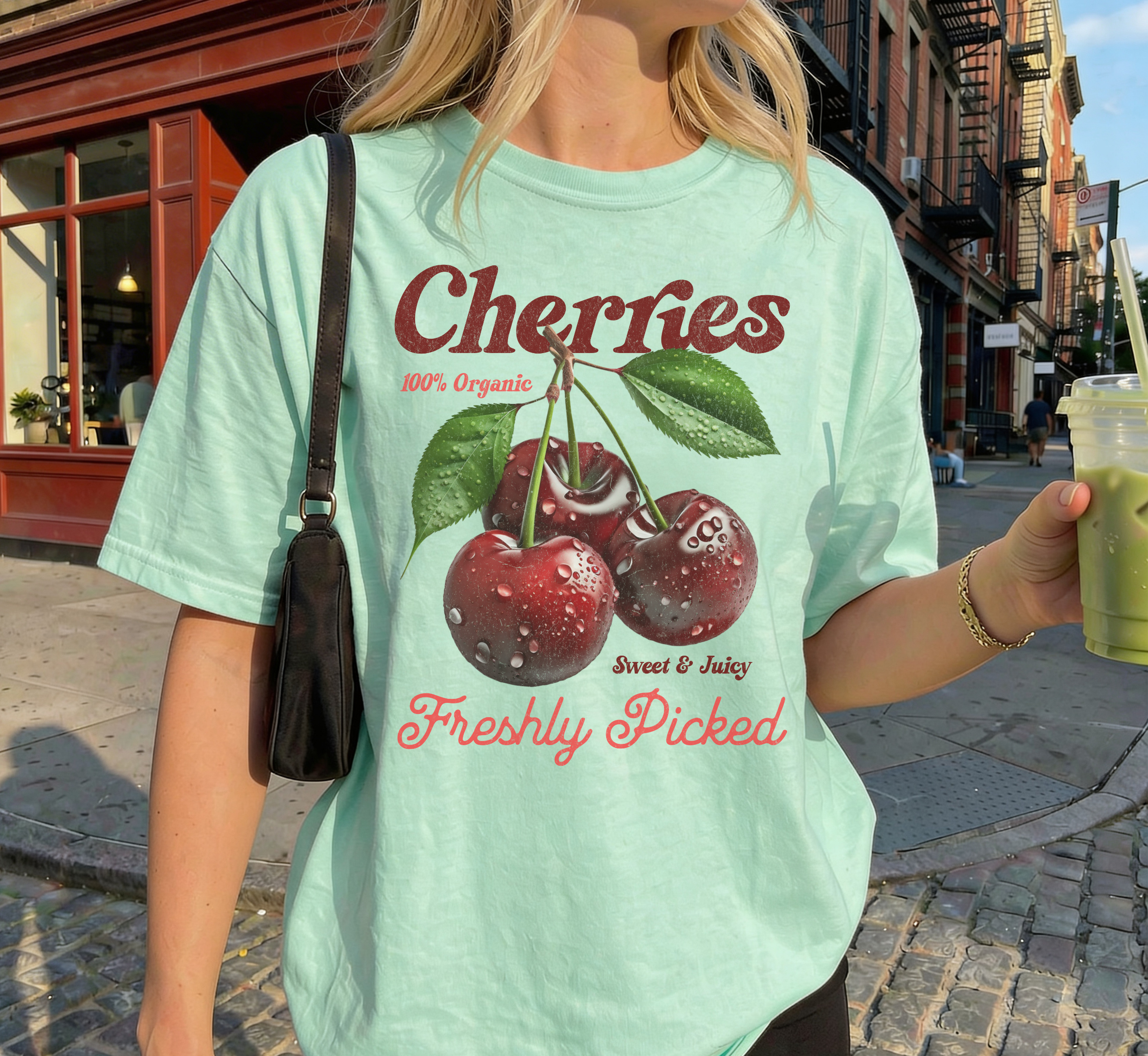 Retro Cherries Advertisement T-Shirt