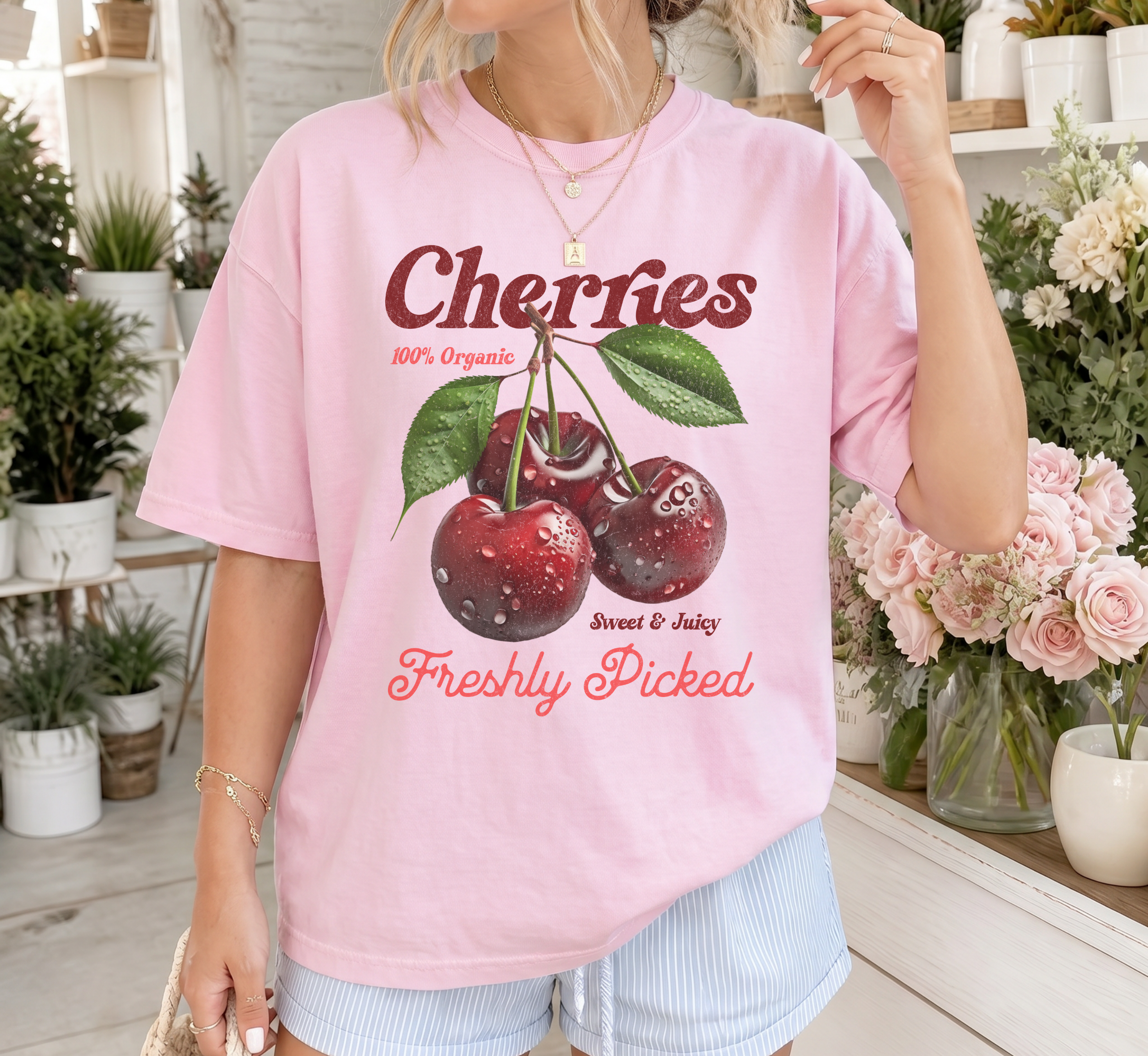 Retro Cherries Advertisement T-Shirt